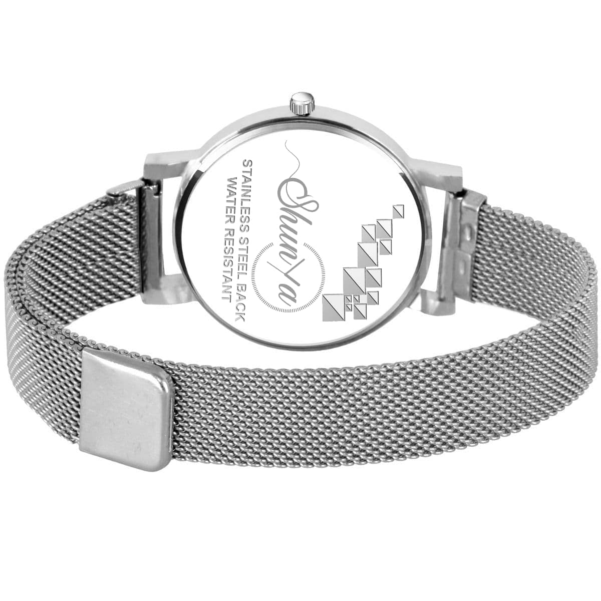 Shunya Women's Analog Watch - Silver & Black Linear Designer Dial - Elegant Timepiece for Women & Girls - Perfect for Office, Casual Wear & Special Occasions