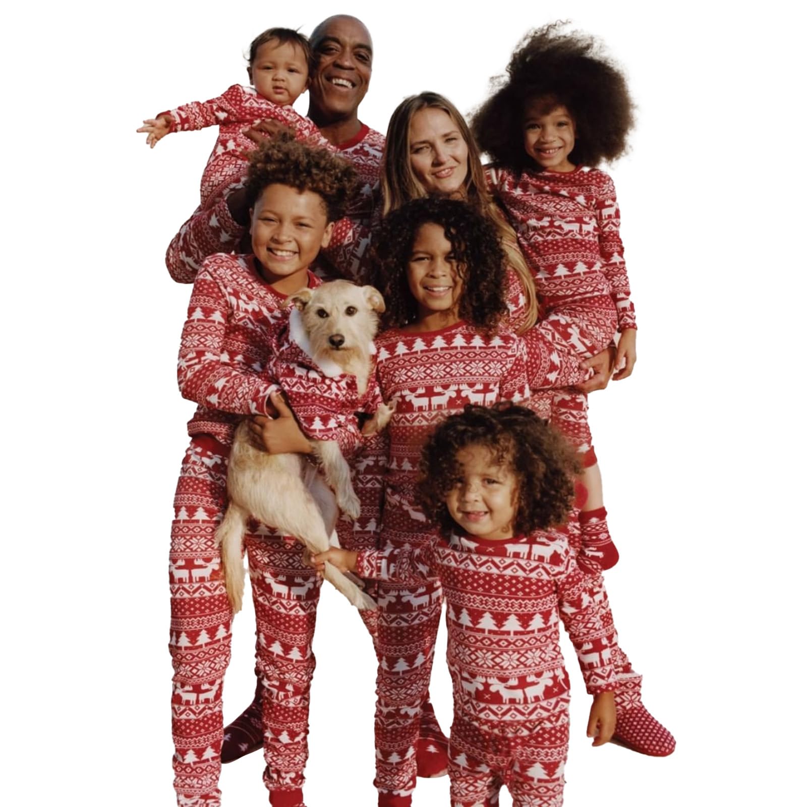 Neufigr Family Matching Christmas Pajama Sets - Long Sleeve Holiday PJS for Family Sleepwear & Loungewear (Red) - Perfect for Christmas Morning Photos & Cozy Family Gatherings