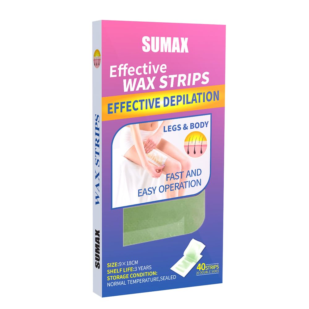 Professional Hair Removal Wax Strips for Bikini, Brazilian, Arms, Legs, Chest & Back - Home Waxing Kit for Women & Men with 40 Wax Strips & 6 Body Wipes (Green) - Perfect for At-Home Spa Days & Smooth Skin Care Routine