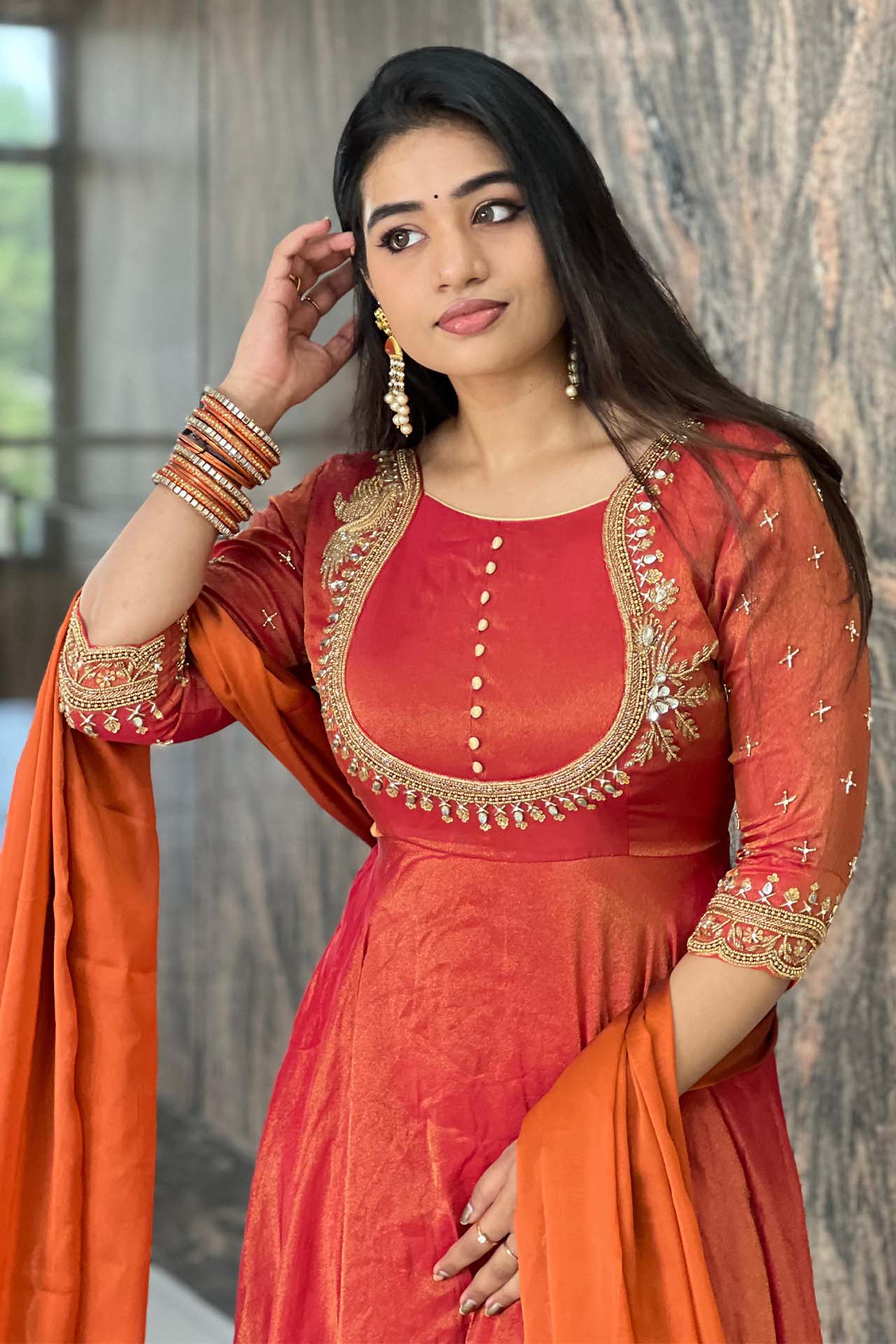 DD483 Nisha Designer Wear Anarkali - Elegant Indian Kurti for Women | Perfect for Festivals, Weddings & Special Occasions