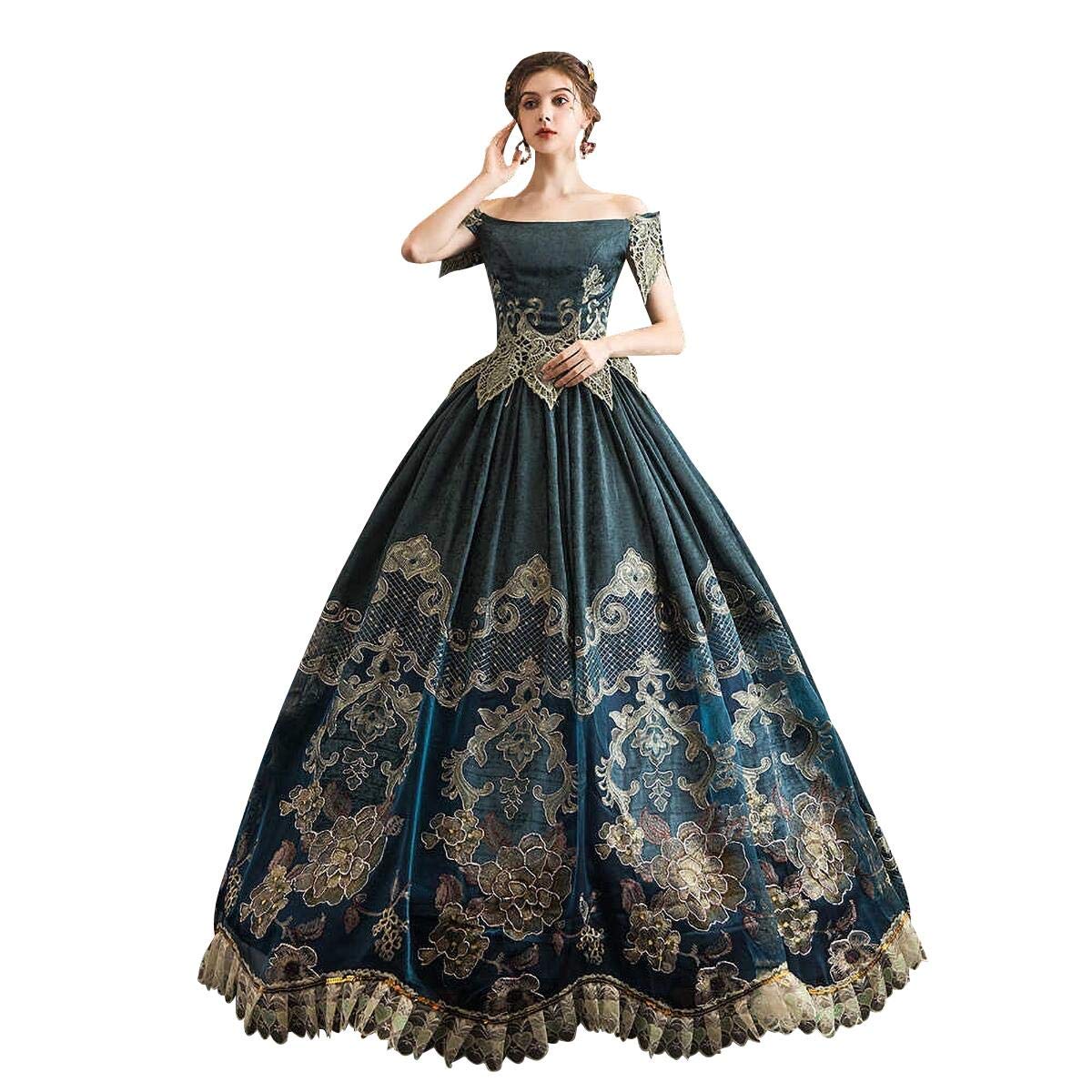 KEMAO Rococo Victorian Baroque Marie Antoinette Dress - Renaissance Period Ball Gown for Cosplay, Historical Reenactment & Themed Parties