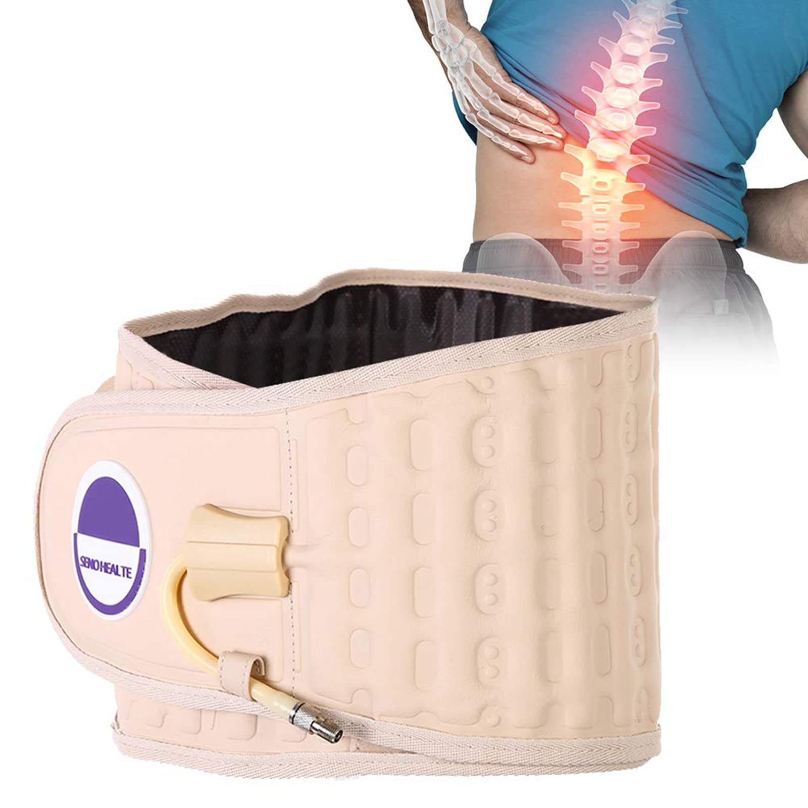 **Inflatable Lumbar Support Belt for Women & Men – Adjustable Waist Brace with Air Traction for Back Pain Relief – Spinal Decompression Belt for Sciatica & Herniated Disc – Ideal for Office, Driving & Post-Surgery Recovery**