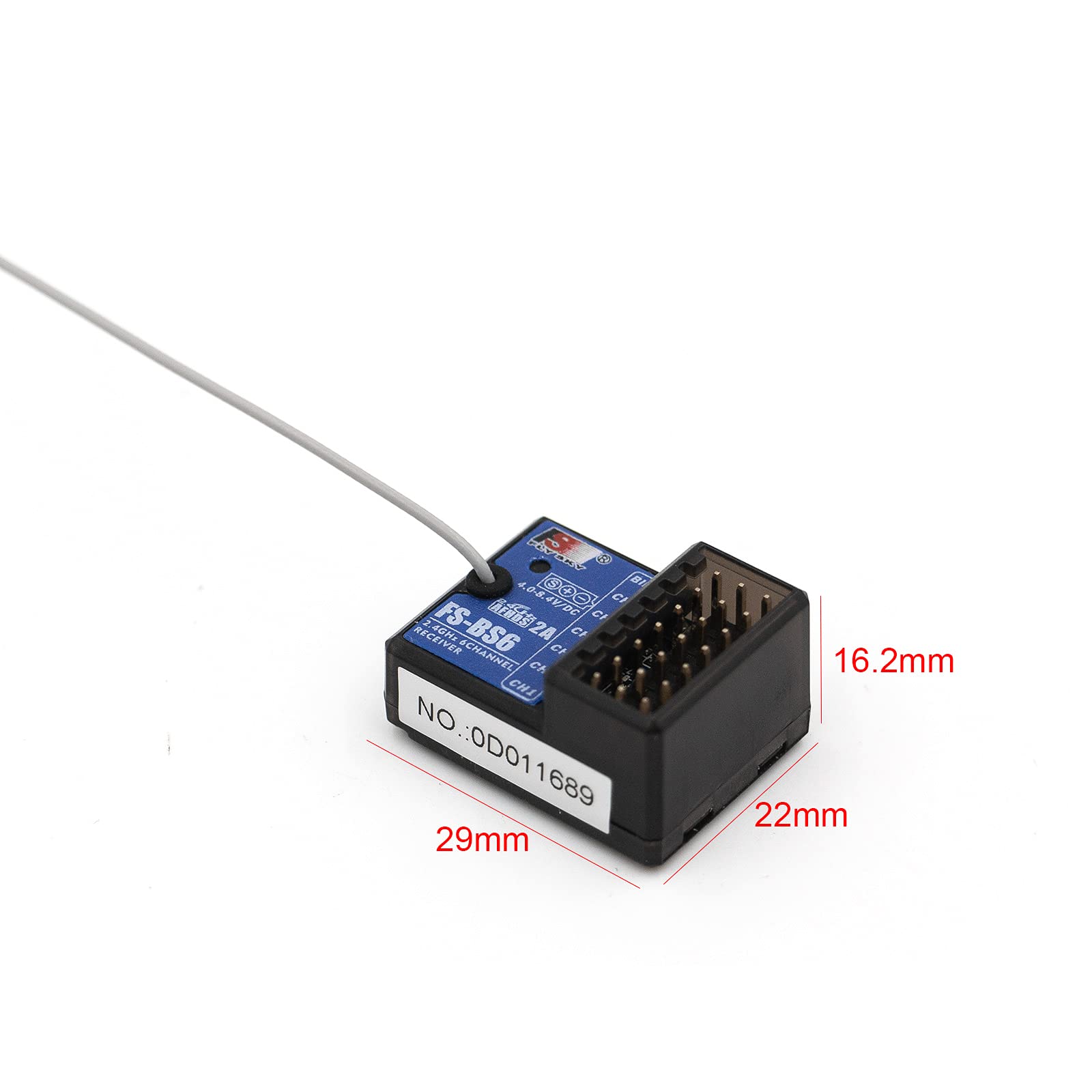 Flysky FS-BS6 6-Channel Receiver with Gyro Stabilization System - Compatible with FS-GT5 Remote Controller - for RC Cars, Trucks & Boats - Perfect for Racing, Drifting & Off-Road Adventures (1pcs FS-BS6)
