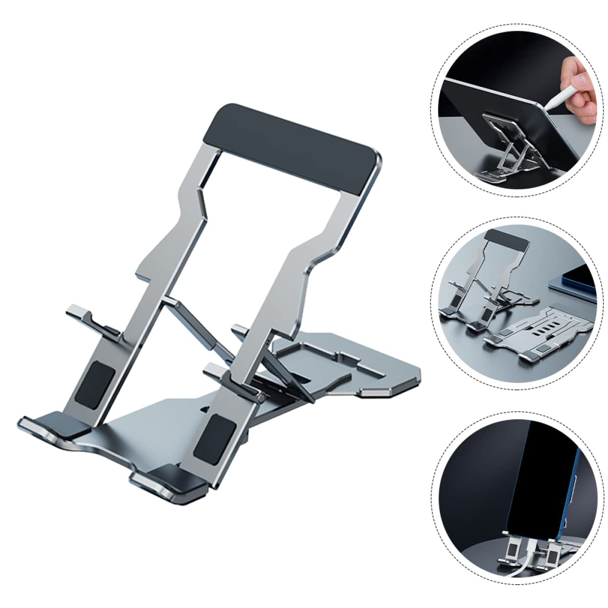 Adjustable Cell Phone Stand & Tablet Holder - Foldable Desktop Phone Stand for iPhone, Samsung, iPad - Perfect for Work, Watching Videos & Video Calls