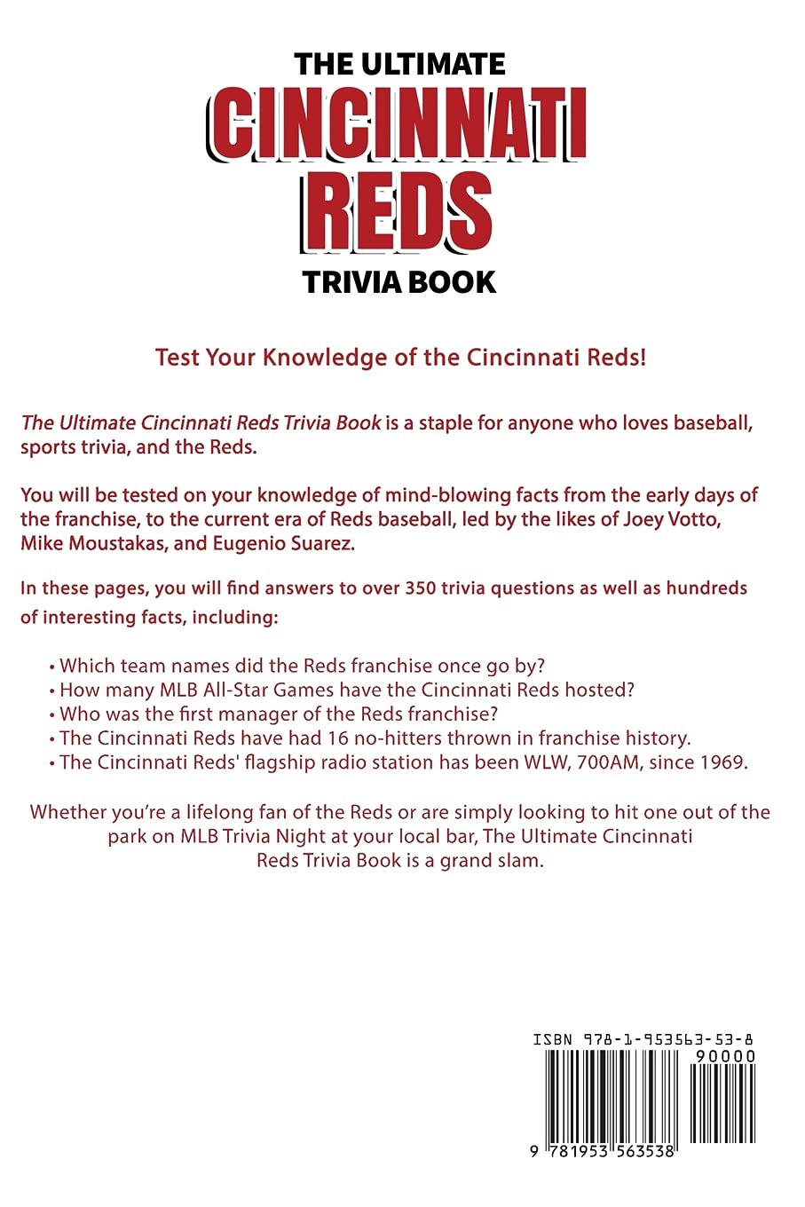 The Ultimate Cincinnati Reds Trivia Book: Amazing Trivia Quizzes & Fun Facts for Die-Hard Fans | Perfect for Game Nights, Baseball Parties & Reds Fan Gifts