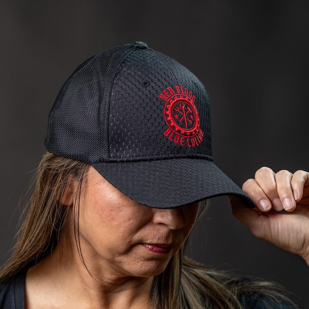 Red Blood Blue Collar® Stretch Fit Baseball Cap - Adjustable & Comfortable Unisex Hat for Men & Women - Perfect for Outdoor Activities, Sports & Casual Wear