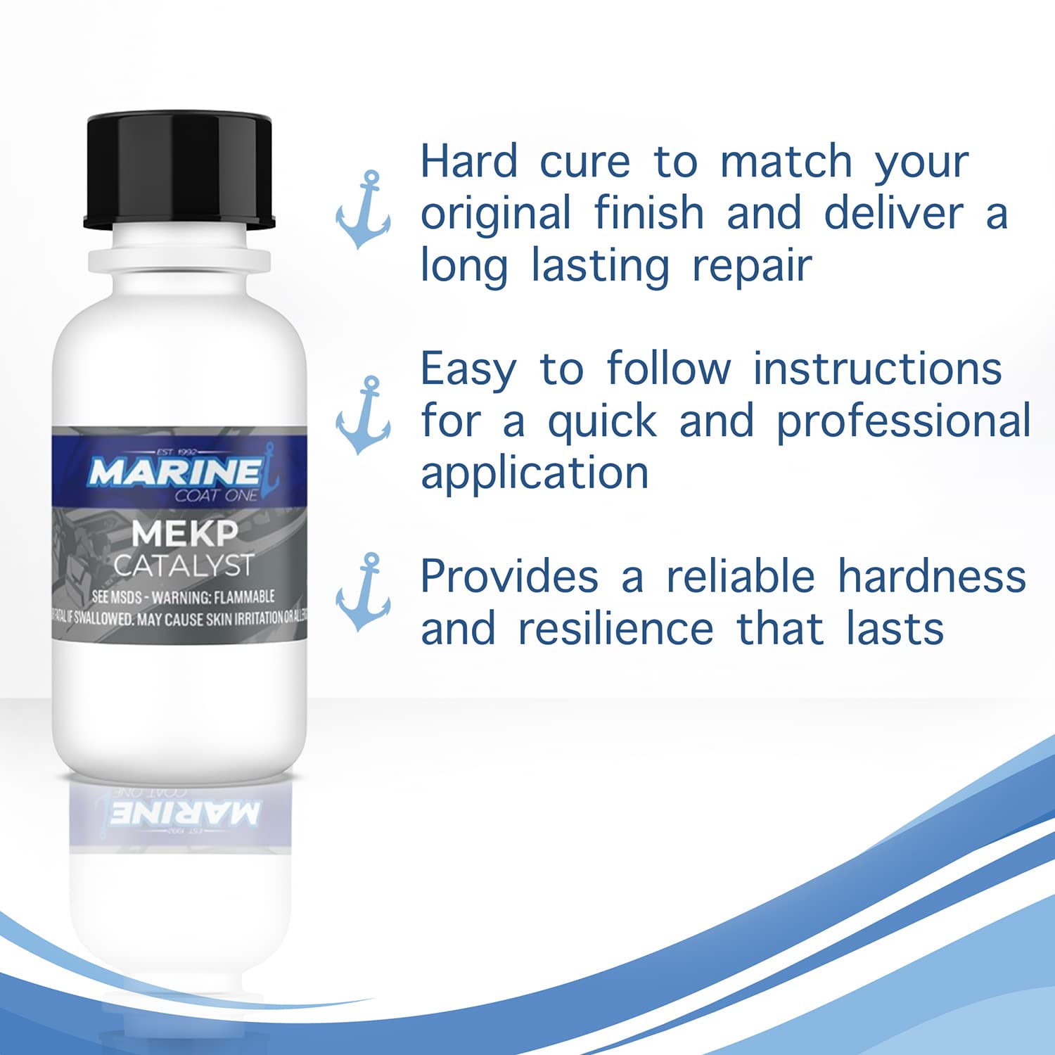 Premium White Iso/Npg Gel Coat with Wax & MEKP Catalyst - Fiberglass Repair Kit for Boats, Marine, RV & Automotive Applications - Durable Waterproof Finish for Professional & DIY Projects