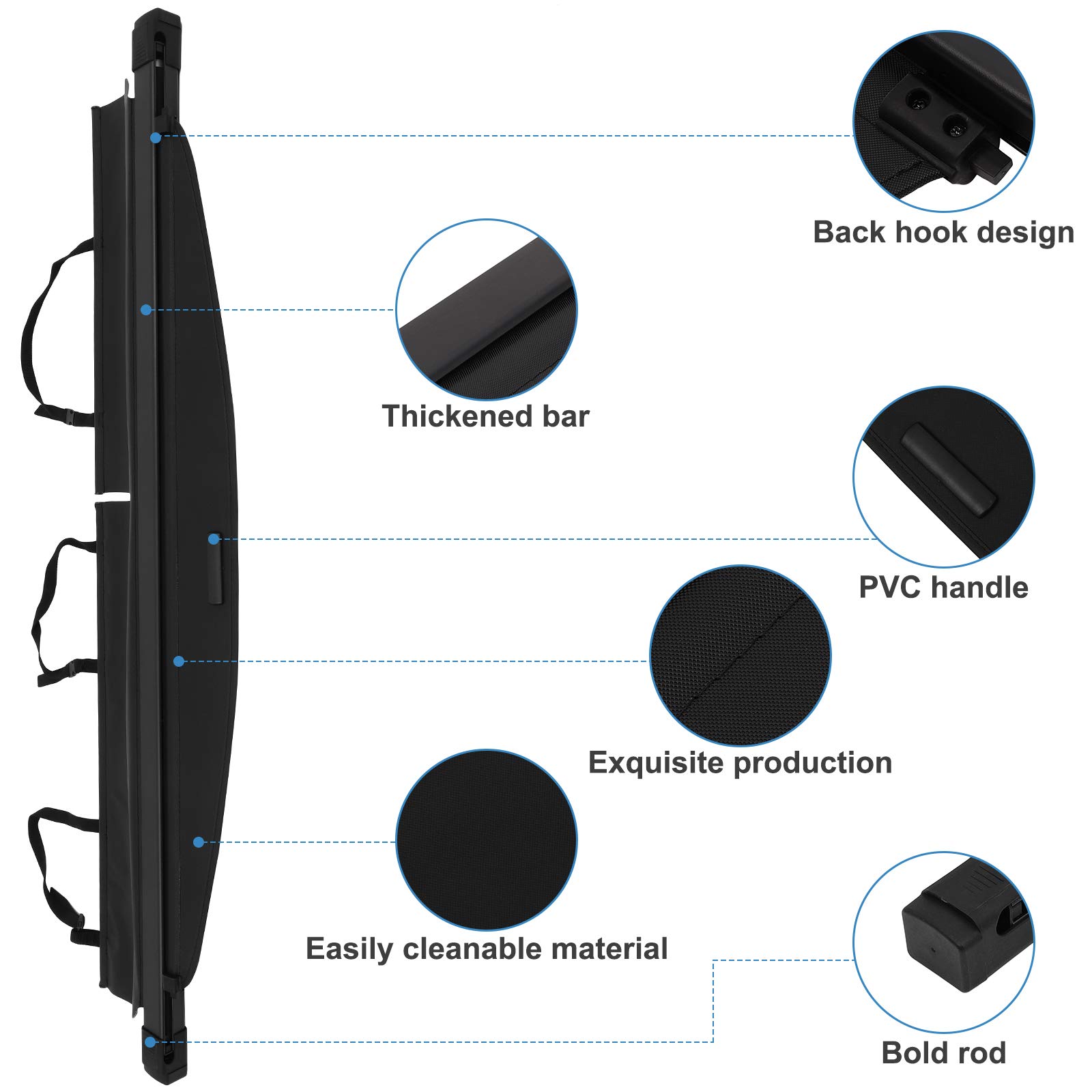 ECCPP Retractable Cargo Cover for 2006-2012 Toyota RAV4 - Flexible Trunk Shade, Luggage Tonneau Security Protector - Perfect for Road Trips, Grocery Hauling & Vehicle Storage Protection