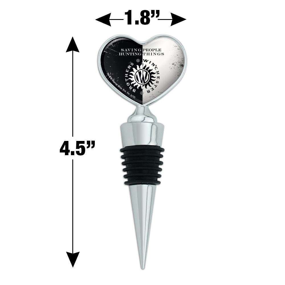 Supernatural Brothers Winchester Heart Love Wine Bottle Stopper - Decorative Gift for Fans, Collectors & Wine Lovers - Perfect for Home Bars, Themed Parties & TV Show Memorabilia