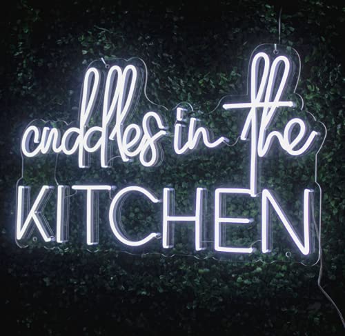 32x23 Inch Vivid LED Neon Sign - Cuddles in The Kitchen Beer Wall Decor Light, Super Bright & Durable for Home Bar, Restaurant, or Man Cave (32CITK16)