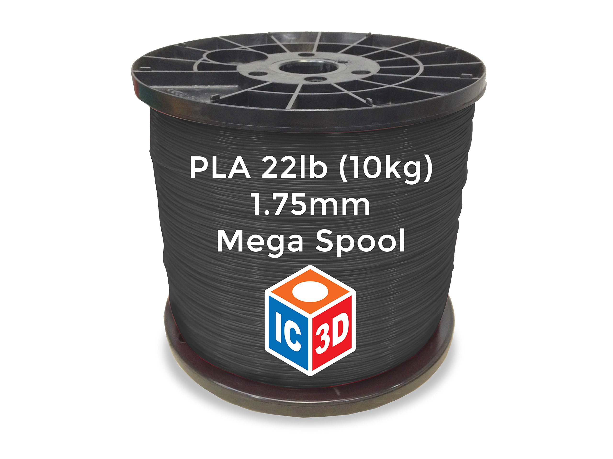 Premium 1.75mm Grey PLA 3D Printer Filament - 10kg Mega Spool | ±0.05mm Dimensional Accuracy | High-Quality Professional 3D Printing Material | Made in USA | Perfect for Large-Scale 3D Printing Projects, Cosplay Props & Functional Prototypes