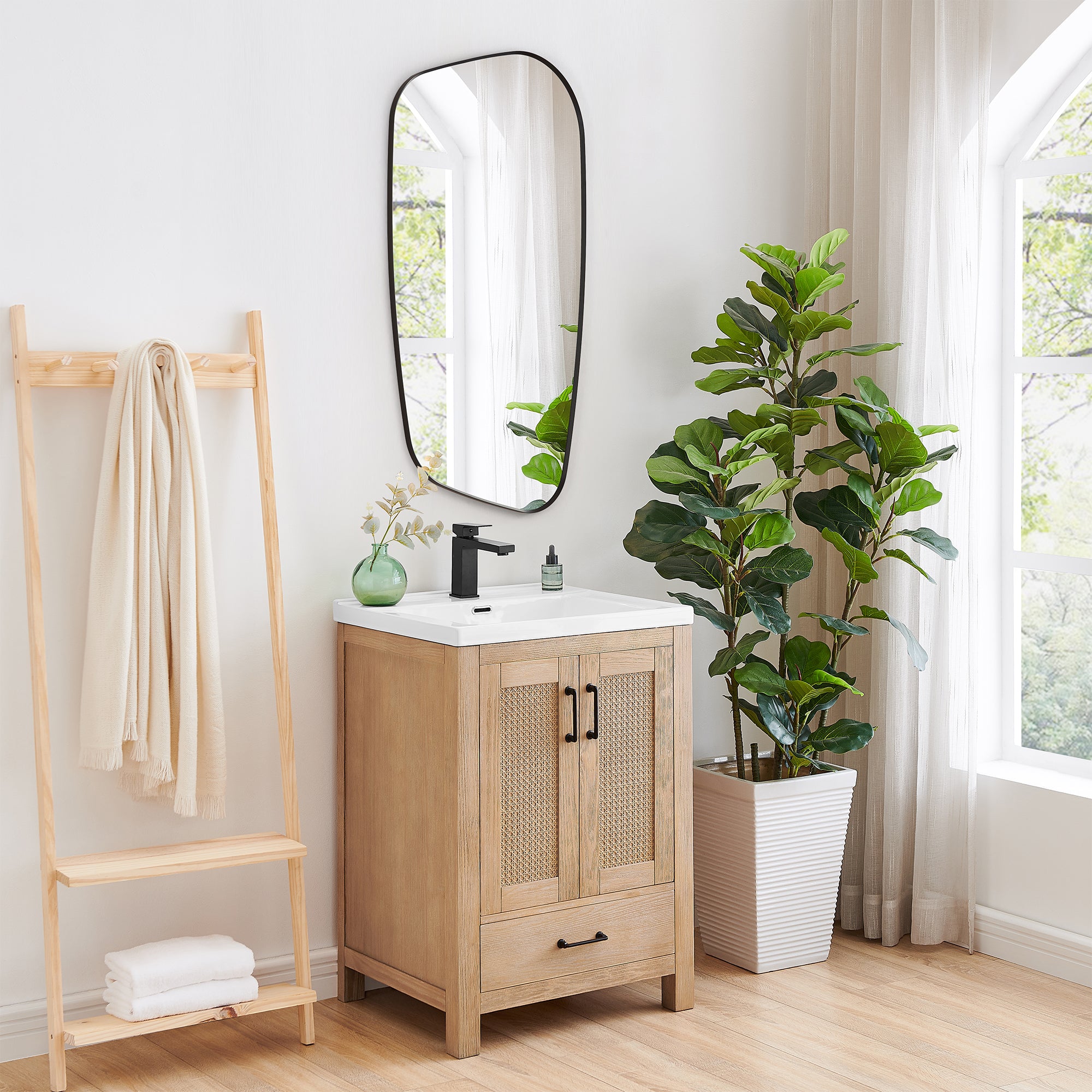 Blinc 26x48 Modern Aluminum Framed Bathroom Wall Mirror - Elegant & Durable for Vanity, Makeup, and Home Decor