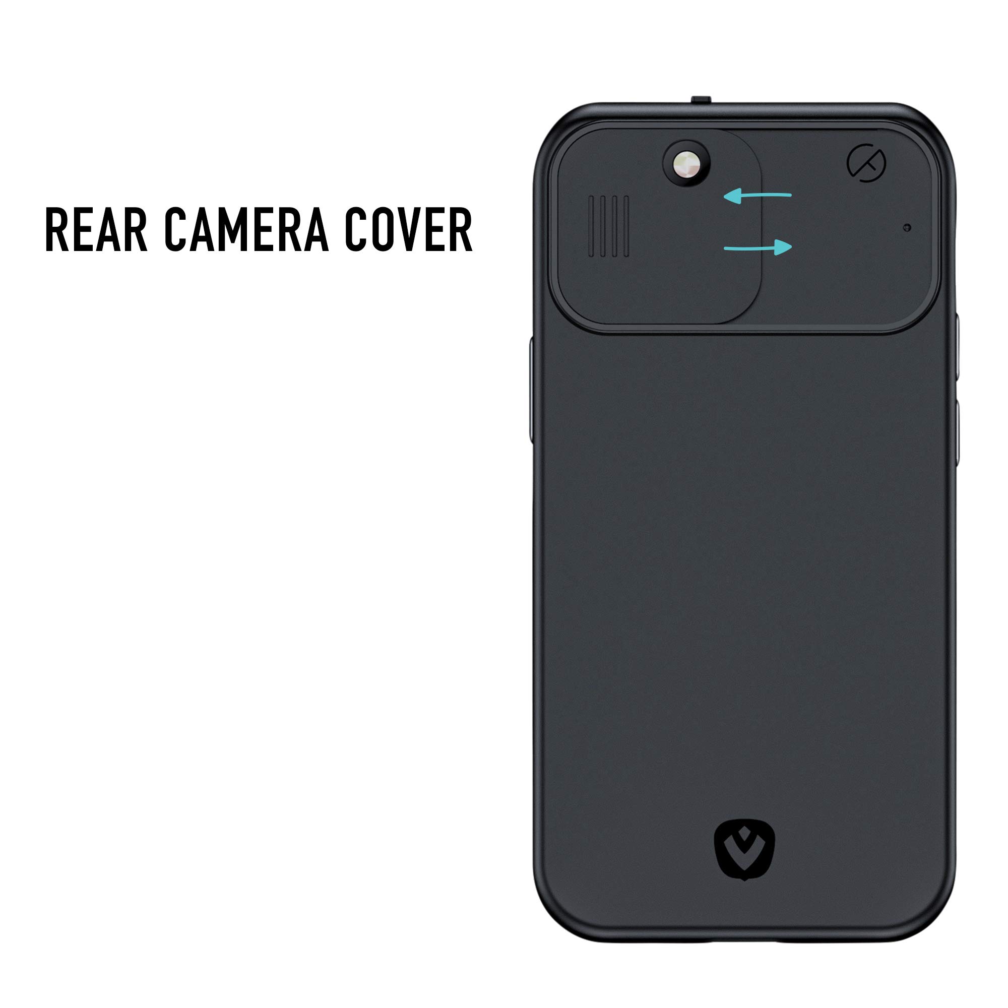 Valenta Black iPhone 12 Pro Case with Front & Rear Camera Covers | 6.1 Inch 6-Foot Drop Proof Protective Cover | Privacy Protection for iPhone 12 Pro (6.1