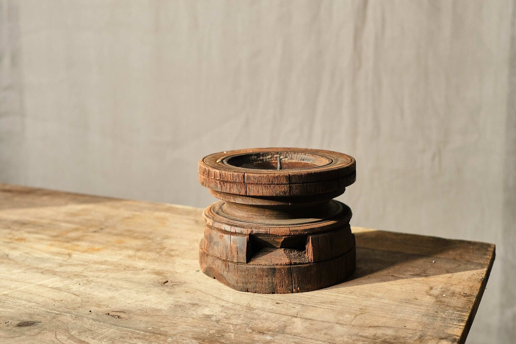 Handmade Reclaimed Wood Candle Holder - Rustic Home Decor for Table Centerpiece, Wedding, Dinner Party & Holiday Decorations