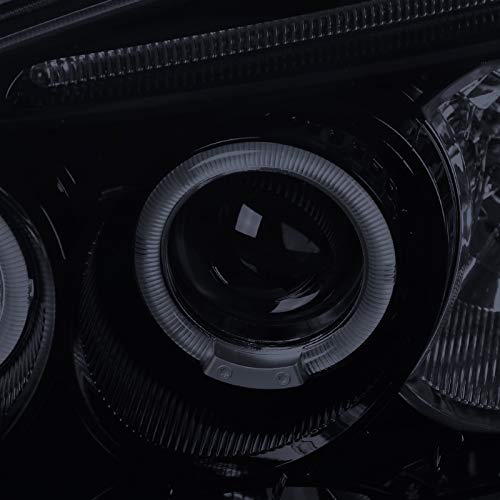 Honda Civic 2001-2003 Glossy Piano Black Tinted LED Projector Headlights - High Performance Replacement Lamps for Night Driving & Custom Car Upgrades