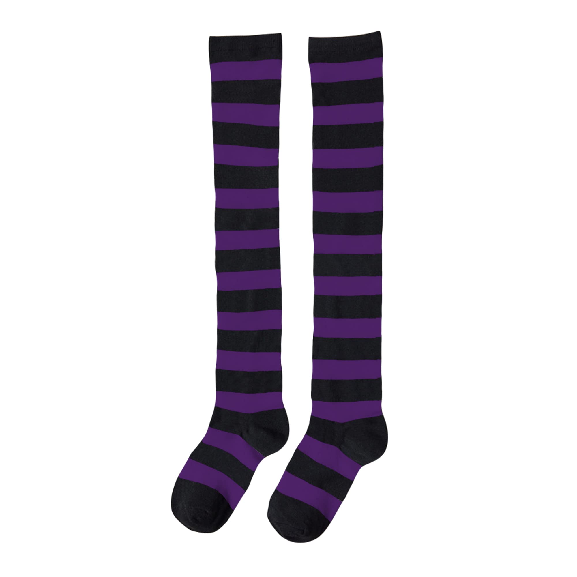UTTPLL Women's Striped Thigh High Socks - Knee High Stockings for Halloween & Party