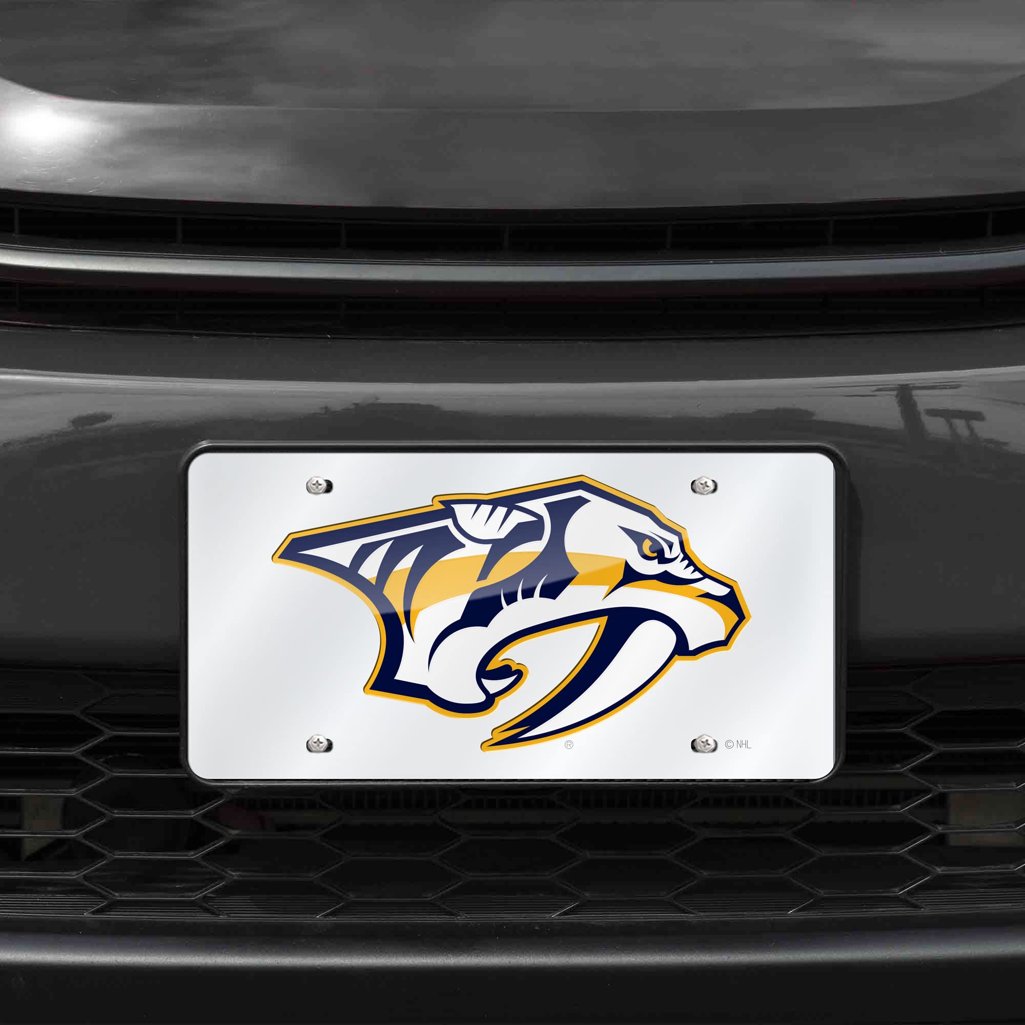 Official NHL Anaheim Ducks Laser Inlaid Metal License Plate Tag - Durable Car Front & Rear License Plate Cover for Hockey Fans - Perfect for Game Day, Tailgating & Showcasing Team Spirit
