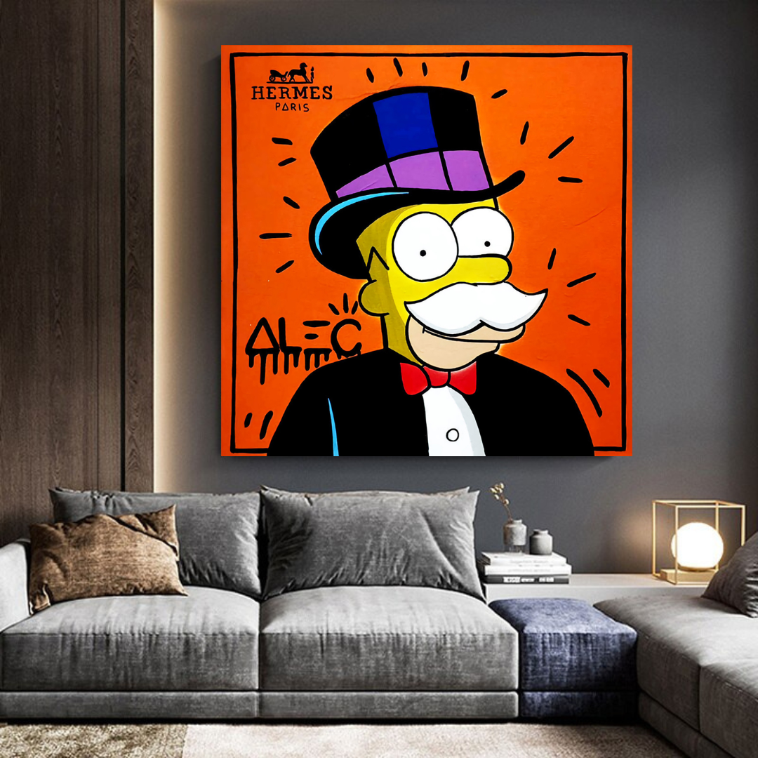 The Simpsons Canvas Wall Art by Alec - High-Quality Cartoon Home Decor for Living Room, Bedroom & Office