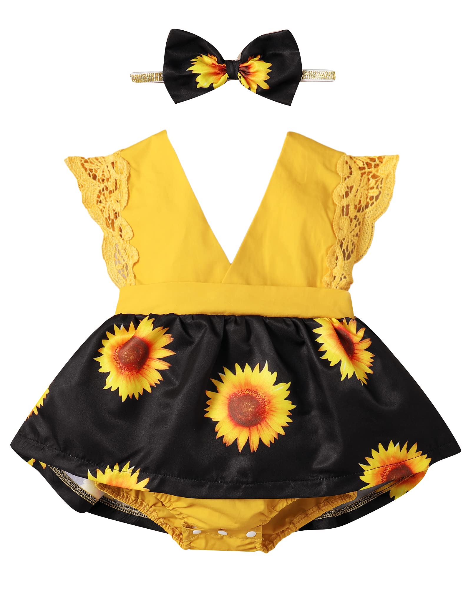 OLLUISNEO Newborn Baby Girl Summer Dress - Floral Short Sleeve Outfit for Infant Girls | Perfect for Photoshoots, Parties & Special Occasions