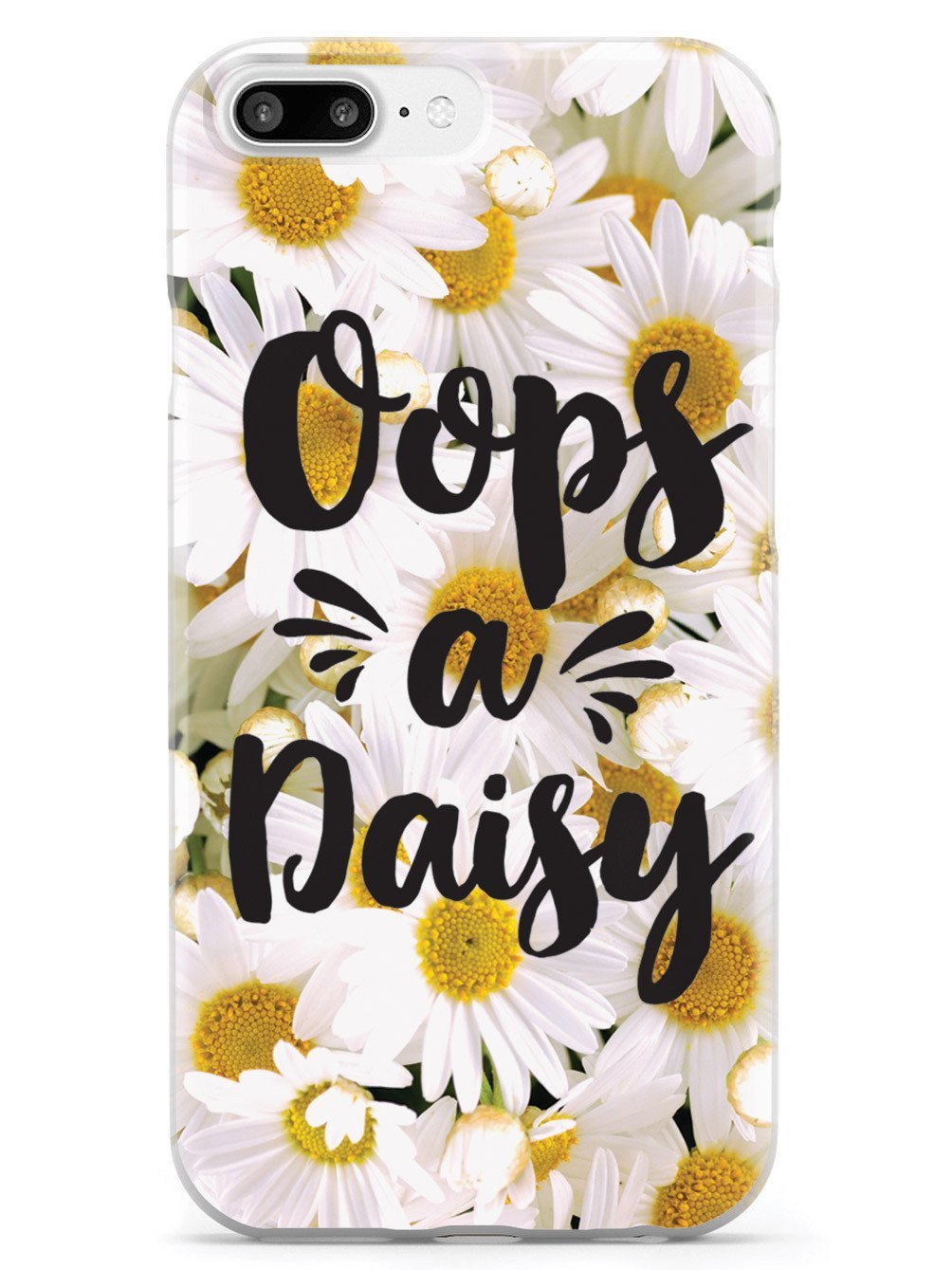 Inspired Cases - Shockproof iPhone 8 Plus Case with 3D Textured Design | Slim Protective Cover for Apple iPhone 8 Plus (Oops A Daisy White) | Perfect for Everyday Use, Travel & Outdoor Activities
