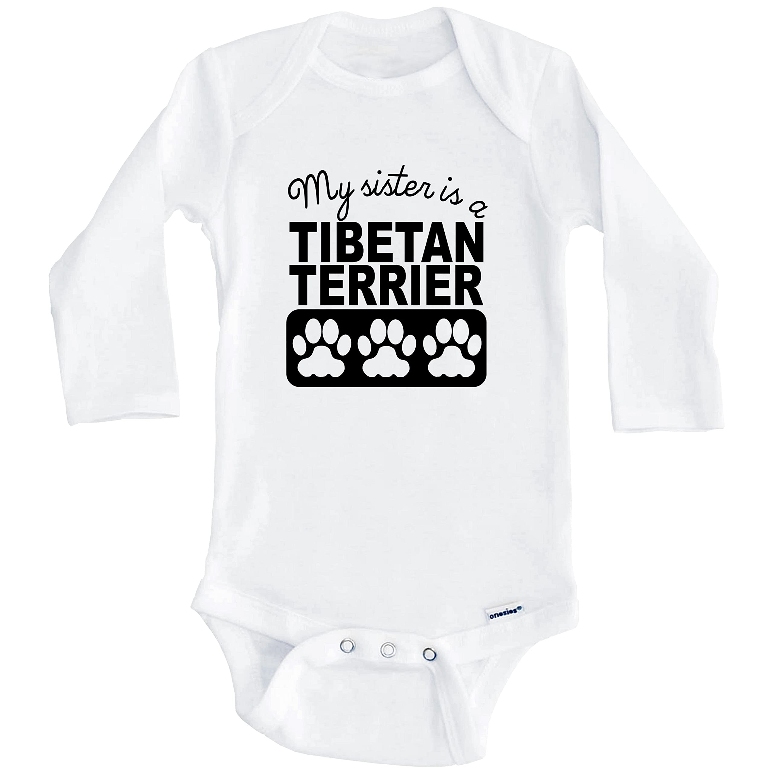 Tibetan Terrier One Piece Baby Bodysuit - Long Sleeve Cute Dog Lover Outfit for Infants & Toddlers - Perfect for Family Photos, Pet Lovers Gifts & Casual Wear