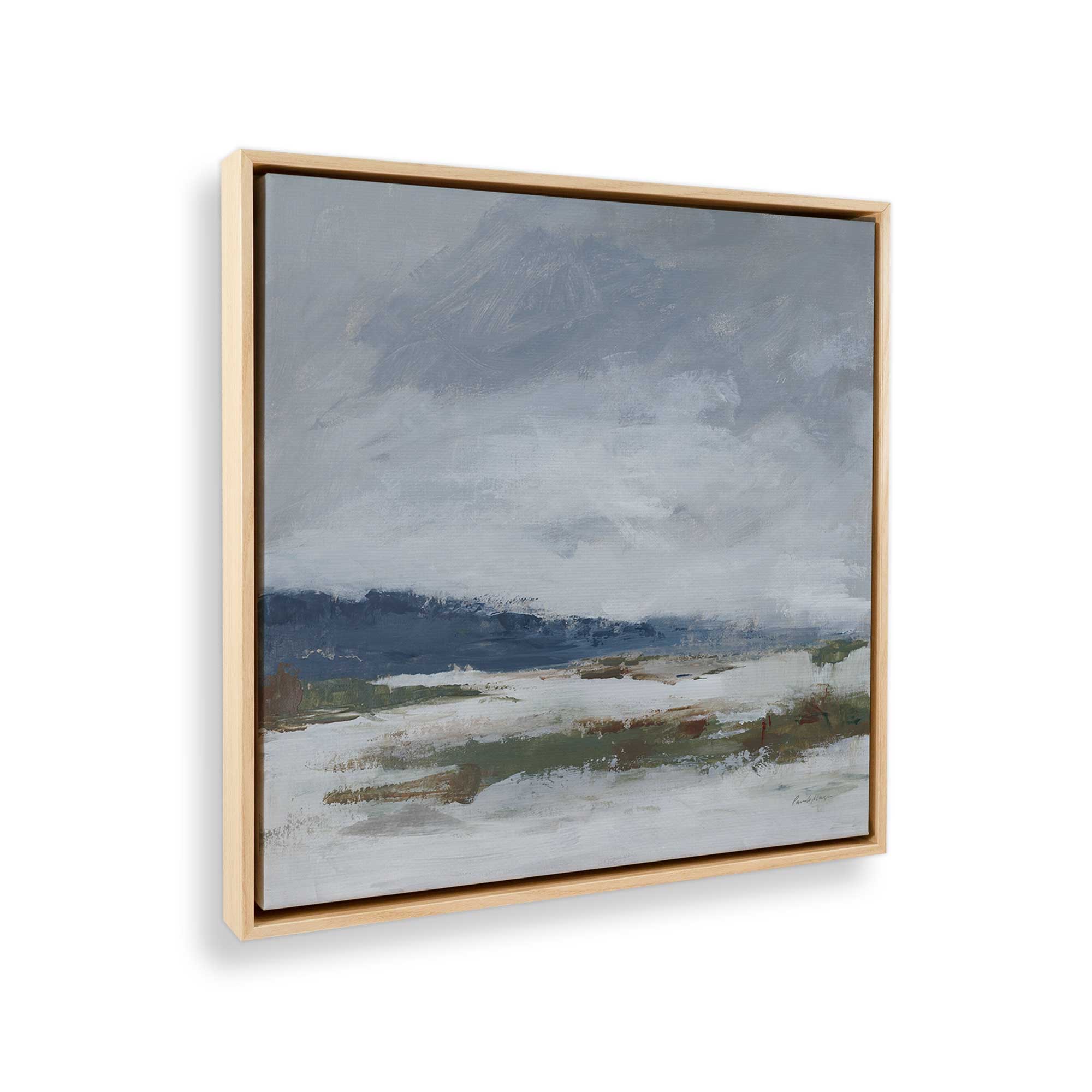 Cold Winter's Day Canvas Wall Art Print - Snowy Landscape Painting for Living Room, Bedroom & Office Decor