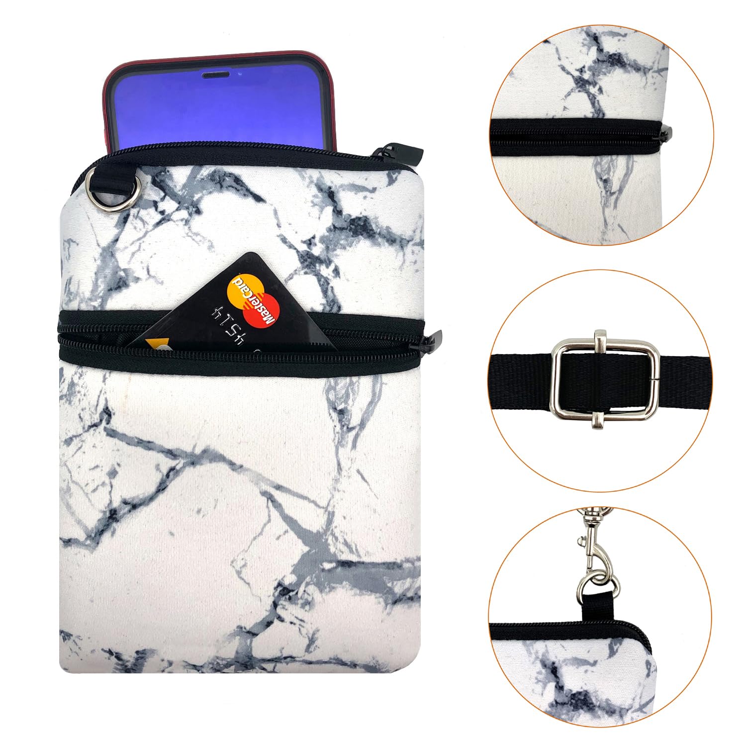 Wanty Small Crossbody Phone Bag for Women - Stylish Cell Phone Purse with Adjustable Shoulder Strap, RFID Blocking Smartphone Wallet (White) - Perfect for Travel, Shopping, and Everyday Use