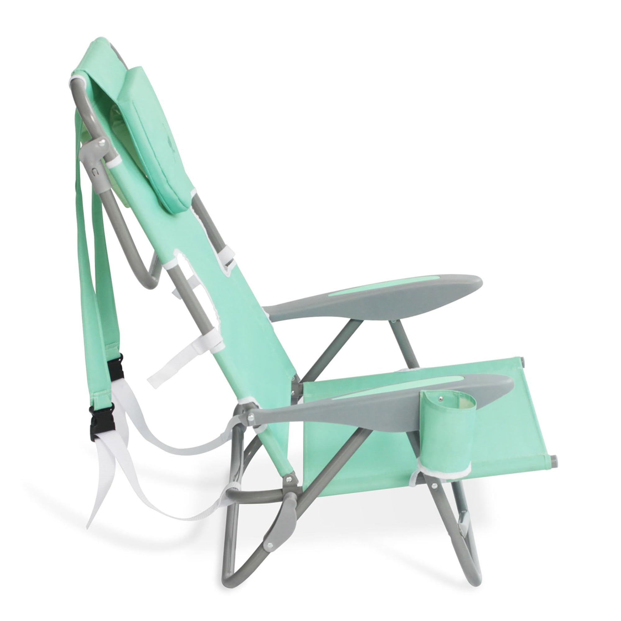 Lightweight Portable Folding Camping Chair with Backpack Straps & Cup Holder - 5-Position Reclining for Outdoor Relaxing, Picnics, Beach & Travel (4-Pack, Teal) - Perfect for Camping, Backyard, Concerts & Tailgating