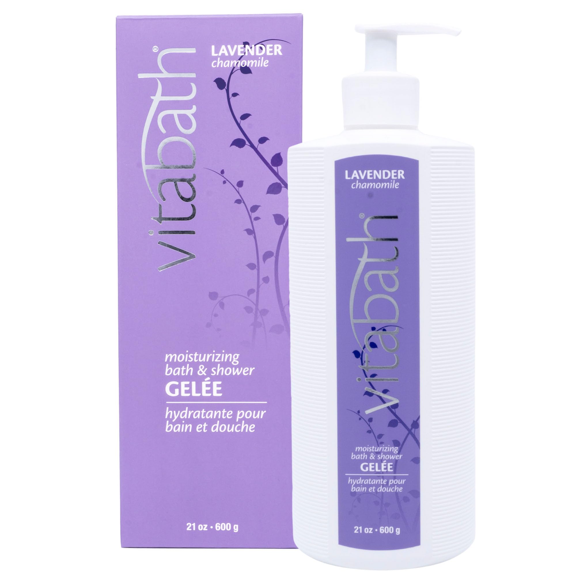 Vitabath Lavender Chamomile Moisturizing Body Wash & Shower Gel - 21 oz | Calming Hydrating Botanical Formula for Soft Skin | Relaxing Bath & Shower Experience for Stress Relief & Better Sleep