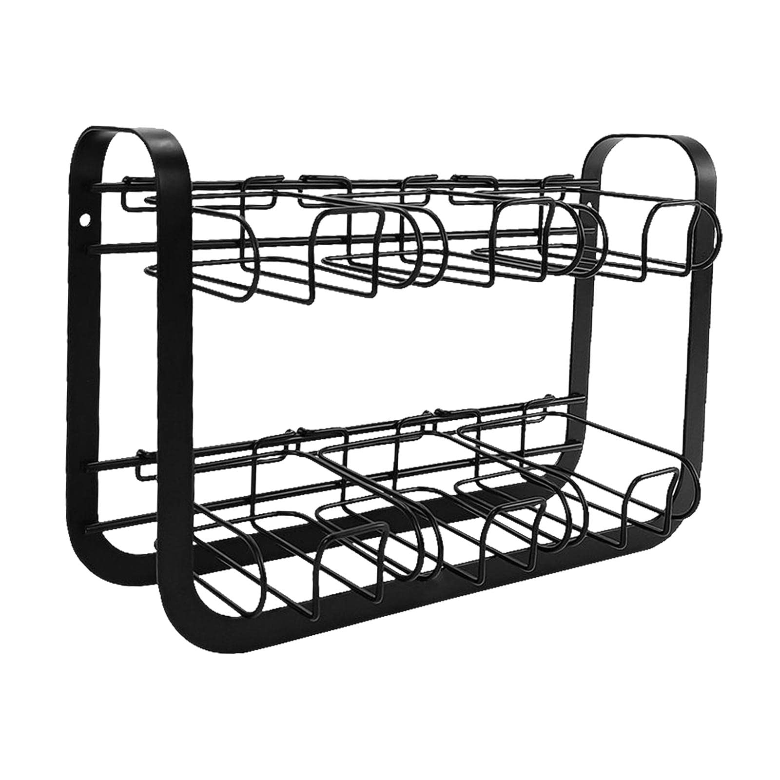 SM SunniMix 2-Tier Wall Mount Coffee Creamer & Sweetener Organizer - Space Saving Kitchen Storage for Coffee Station, Pantry, Cabinet (Perfect for Home, Office, Cafe Use)