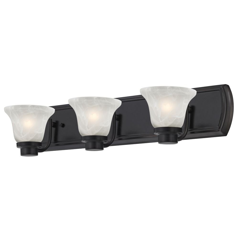 Elegant Alabaster Glass 3-Light Bathroom Vanity Fixture in Oil-Rubbed Bronze - Perfect for Modern Bathrooms & Powder Rooms