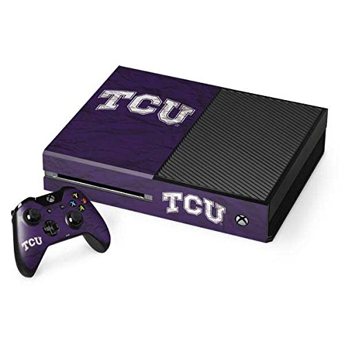 Official TCU Textured Gaming Skin Decal for Xbox One Console & Controller Bundle - Durable Vinyl Wrap for Enhanced Grip & Protection - Perfect for Gamers, Collectors & College Fans