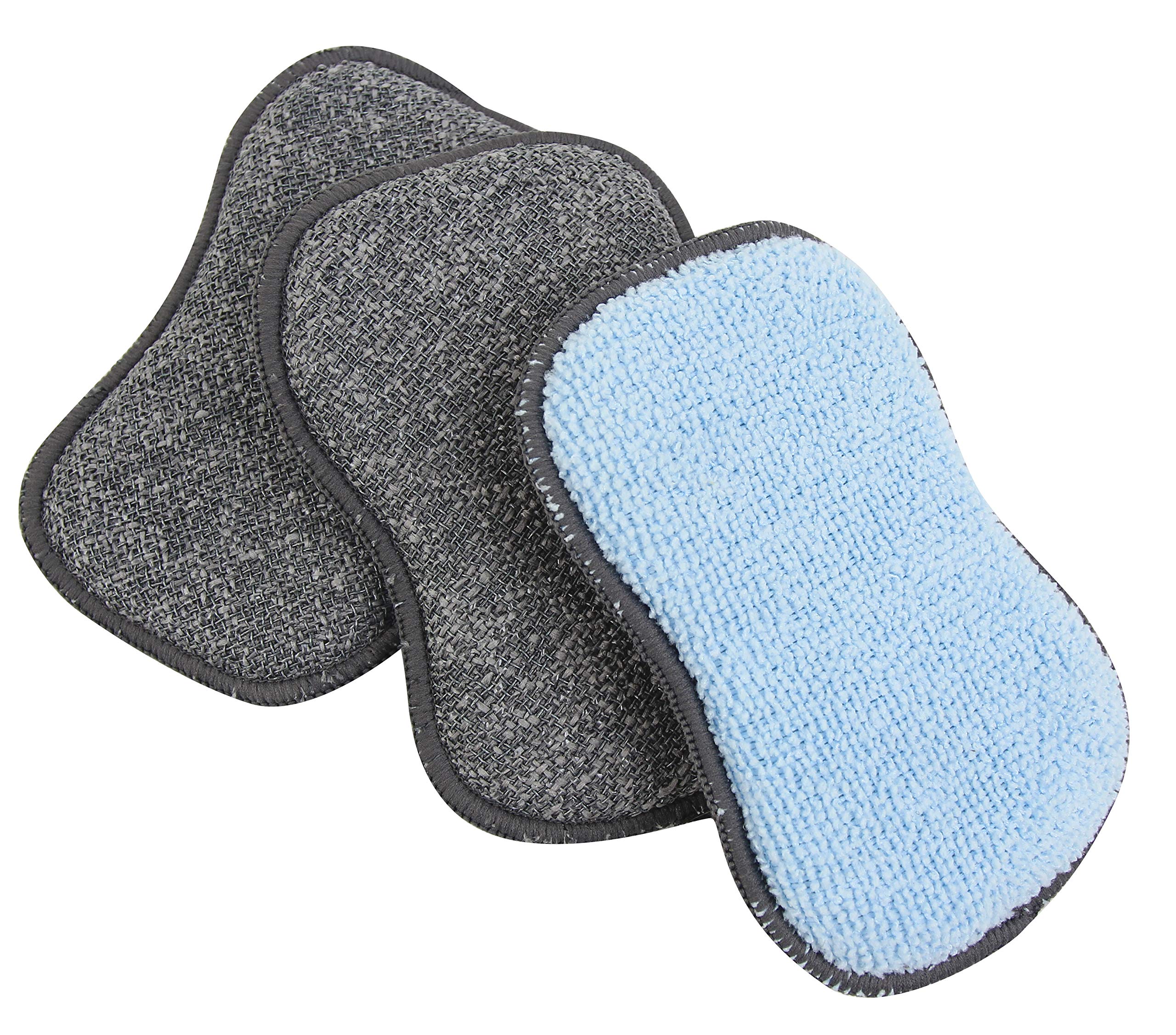 Tricol Clean Scrubby Sponge 18-Pack - Blue & Grey Heavy-Duty Scouring Pads for Kitchen, Bathroom & Dish Cleaning - Multi-Surface Scrub Sponges for Pots, Pans & Countertops