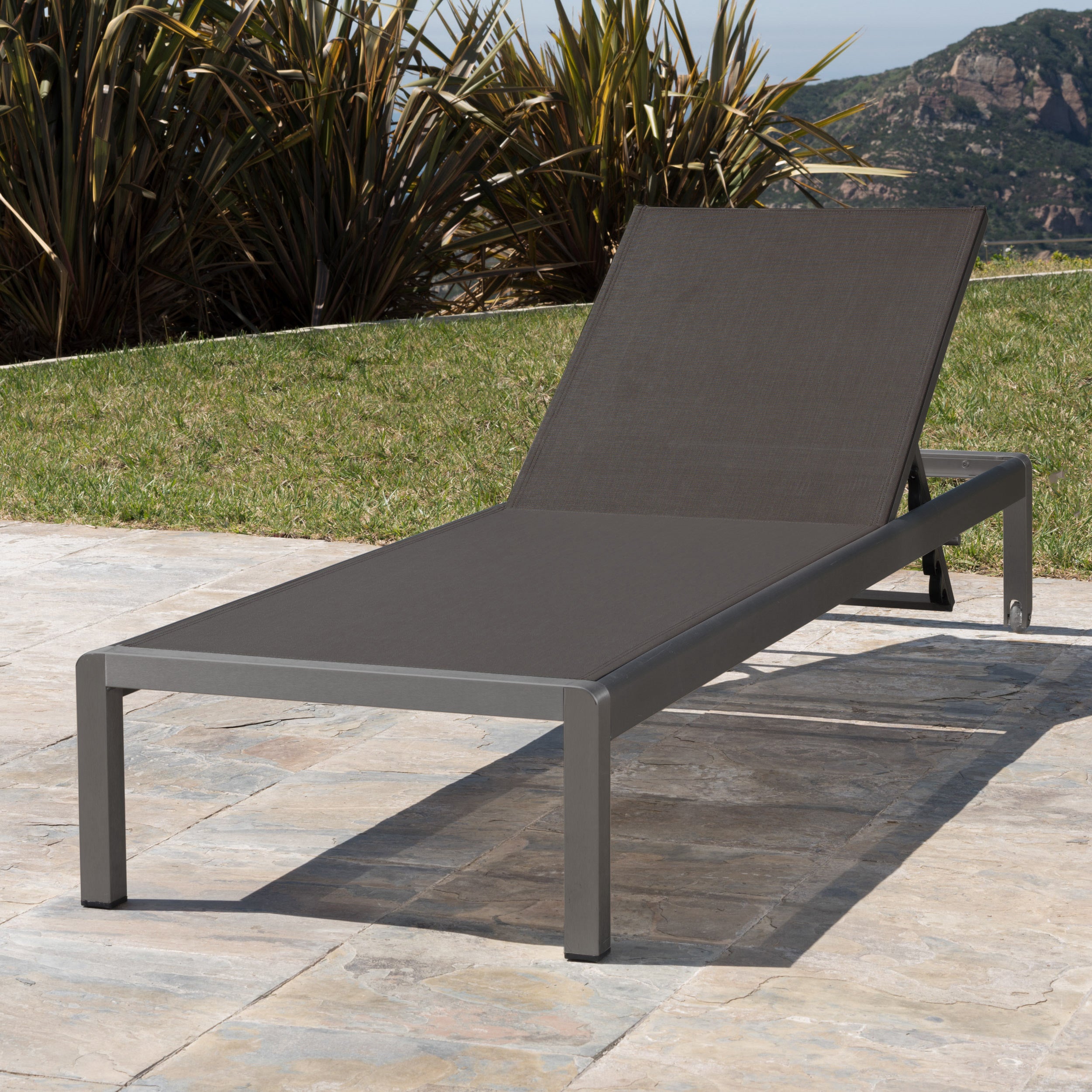 Cape Coral KD Chaise Lounge Grey - Modern Outdoor Patio Furniture for Poolside, Garden, and Backyard Relaxation