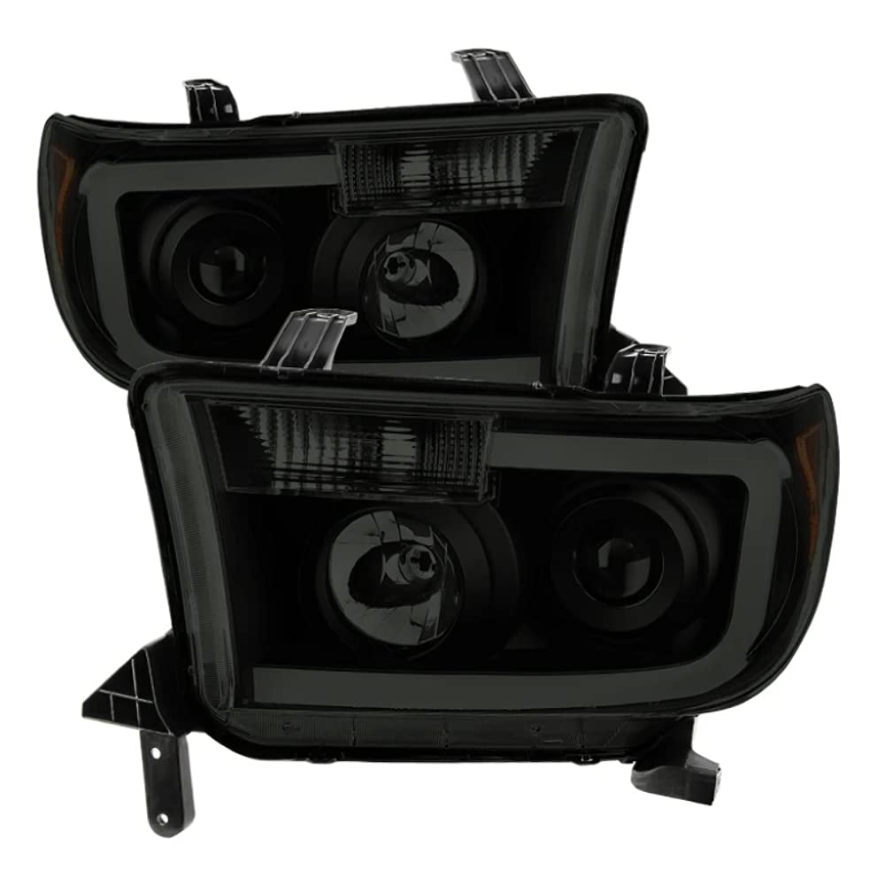 Xtune PRO-JH-TTU07-LED-BSM LED Headlight Conversion Kit - Compatible with Toyota Tundra 2007-2013 & Sequoia 2008-2013 - Black Smoked Projector Light Bar - Enhanced Night Driving & Off-Road Visibility