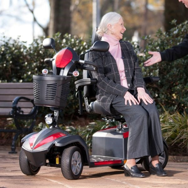 Drive Medical Ventura DLX Deluxe 4 Wheel Mobility Scooter - Lightweight Electric Scooter for Adults & Seniors - Indoor/Outdoor Use for Shopping, Travel & Daily Activities