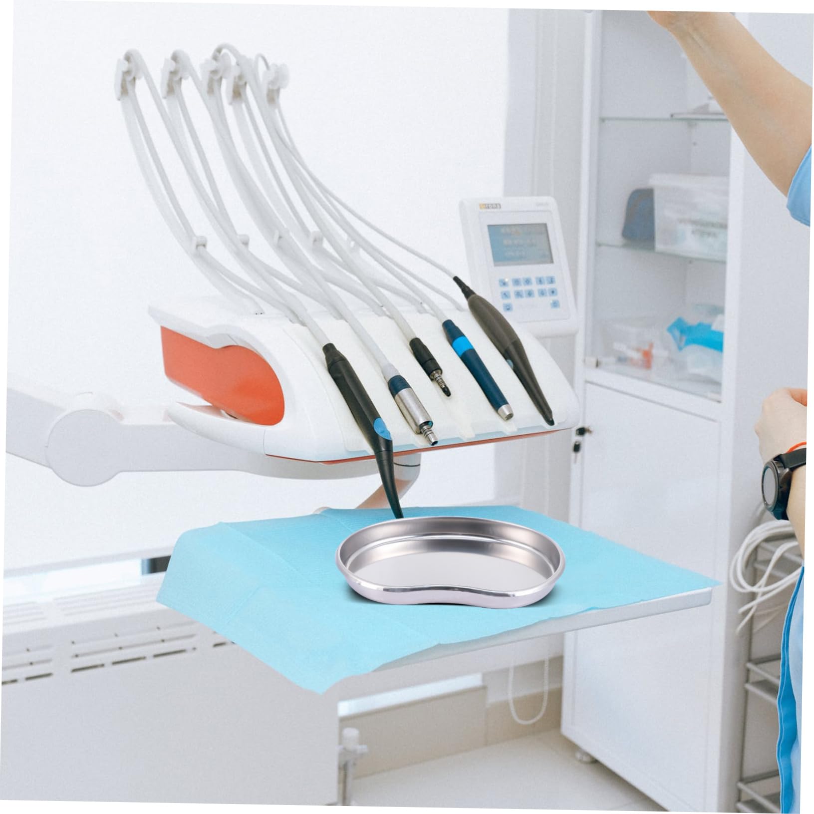 3-Piece Stainless Steel Dental Tray Set - Kidney Dish & Mayo Tray for Medical Clinics, Labs & Dental Offices | Durable Metal Instrument Trays for Surgical Tools, Experiments & Dental Procedures