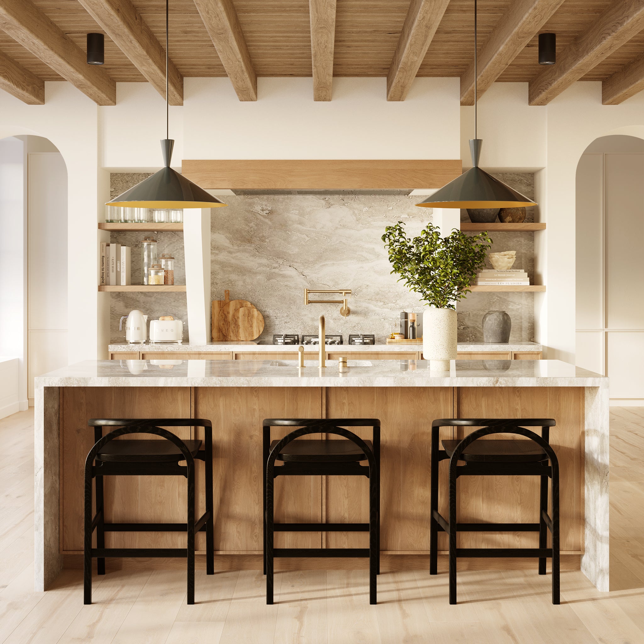Yokohama Counter Stool - Adjustable Height Bar Stool with Cushion for Kitchen Island, Breakfast Nook & Home Bar - Modern Dining & Seating Furniture