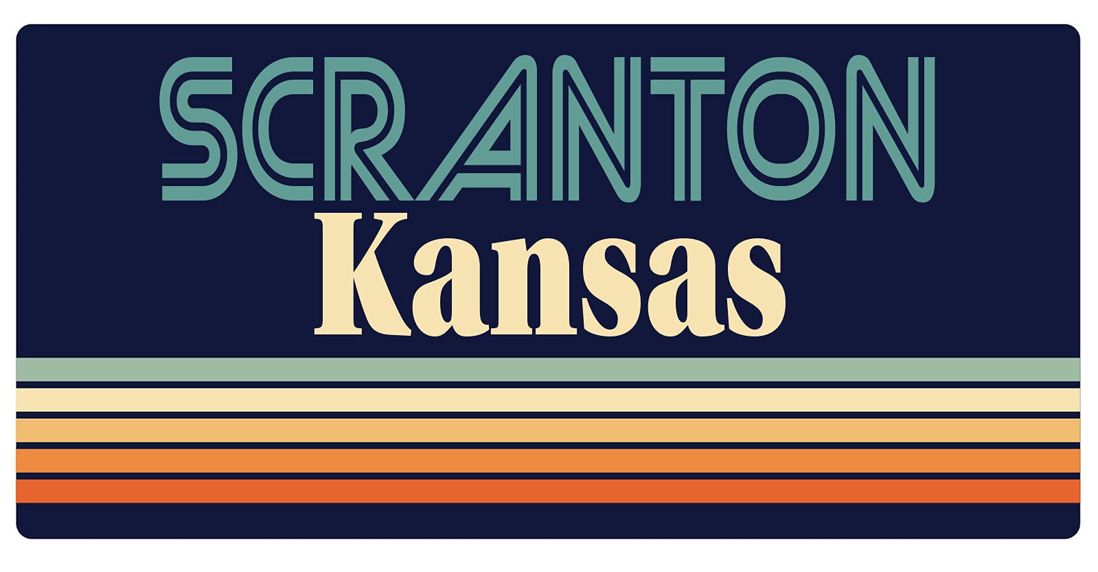 Scranton Kansas 5 x 2.5-Inch Retro Fridge Magnet - Vintage Style Decorative Refrigerator Magnet for Home, Office & Dorm Room Decor