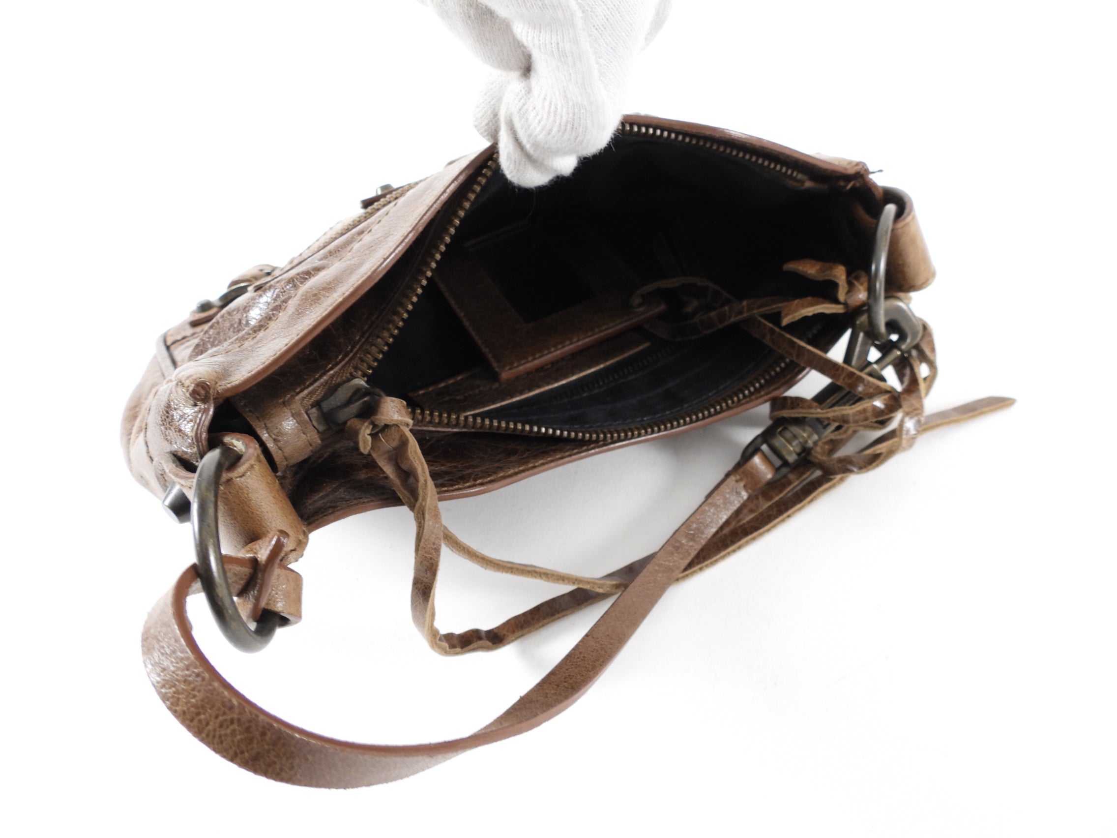 Balenciaga Brown Agneau Leather Hip Pochette Shoulder Bag for Women | Stylish Crossbody Purse for Everyday Use, Parties & Travel