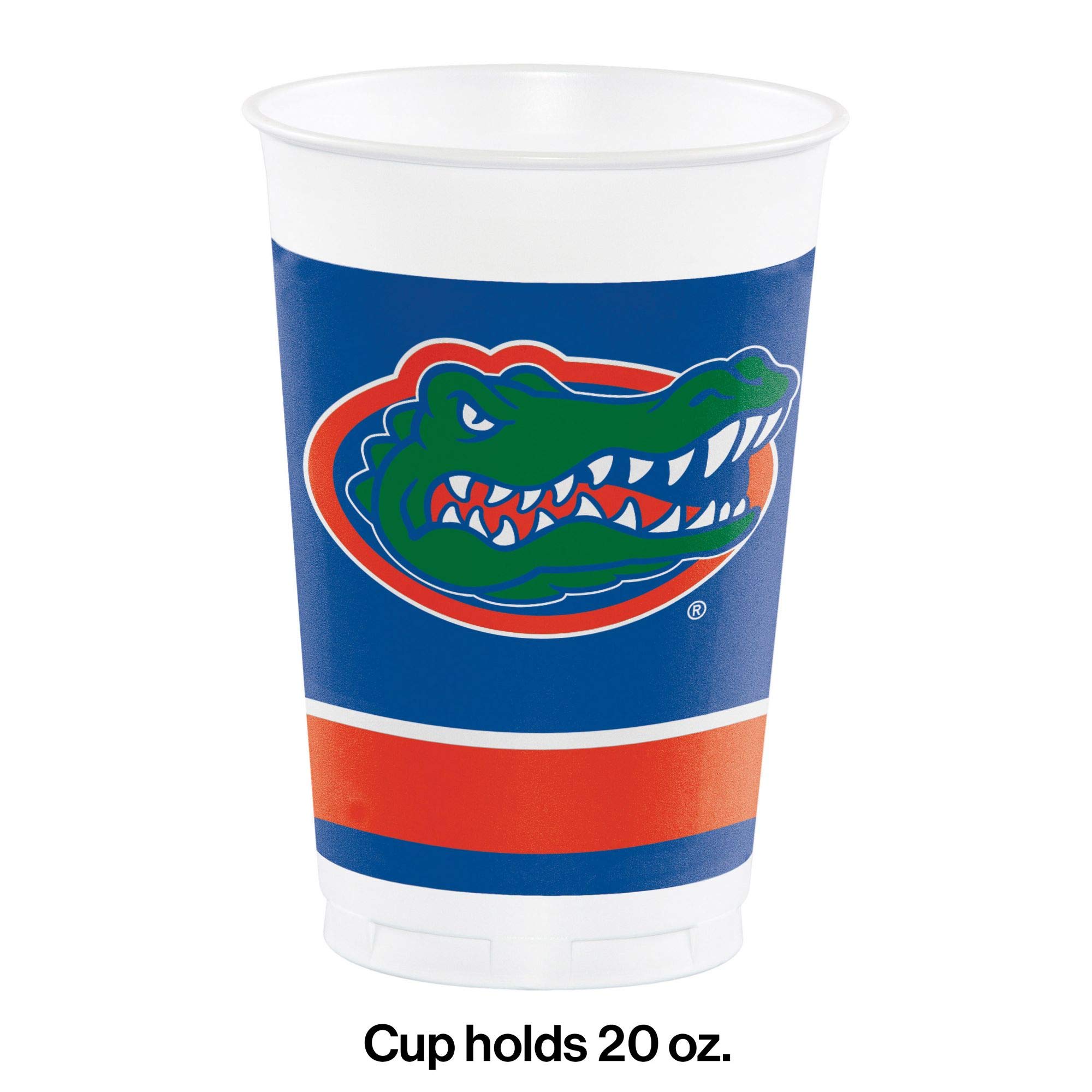 96-Pack Blue University of Florida Disposable Plastic Cups 20oz - Bulk Party Drinkware for Tailgates, BBQs, Graduations & Game Day Celebrations