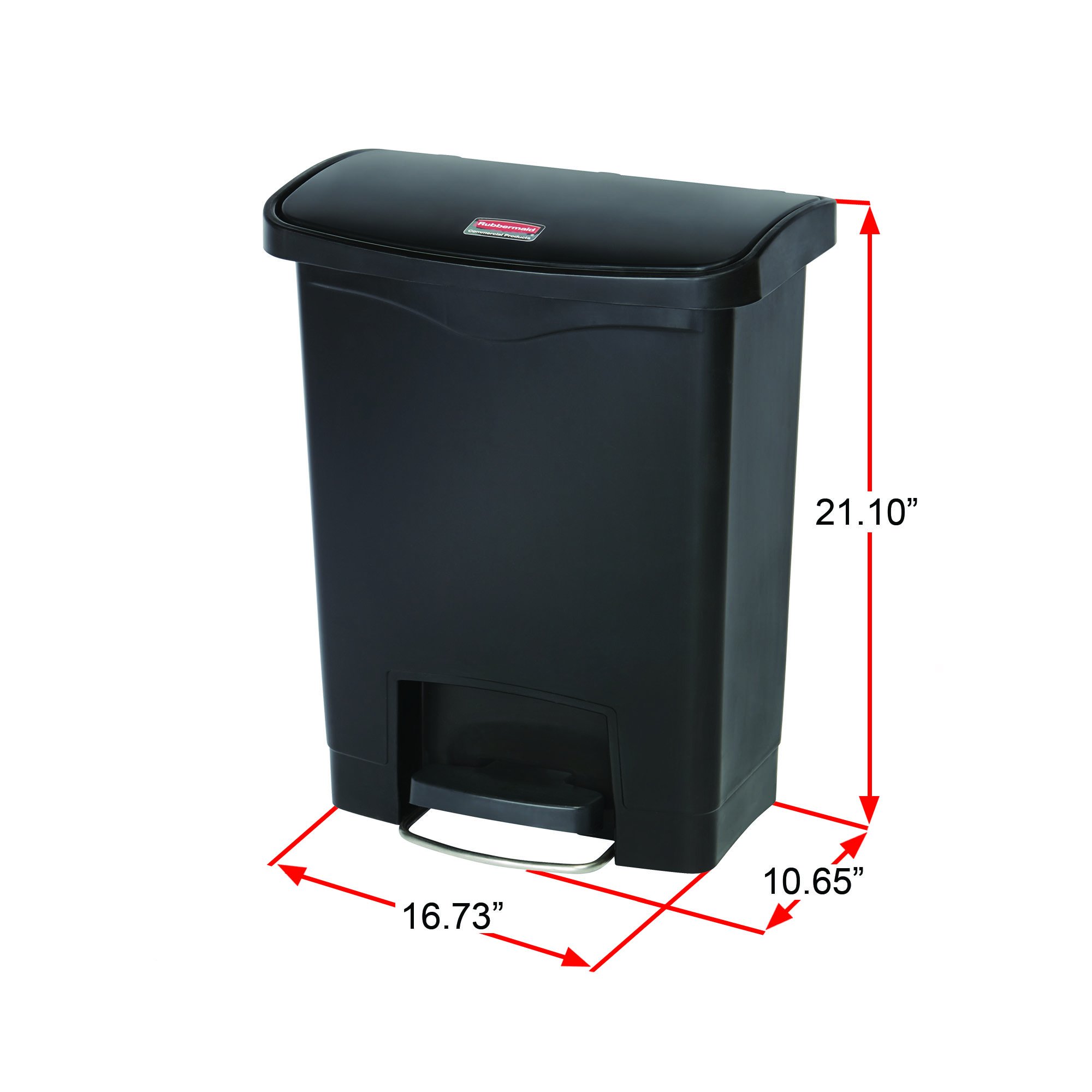 Rubbermaid Commercial 8 Gallon Slim Step-On Trash Can - Hands-Free White Plastic Garbage Bin for Hospitals, Labs & Clinics - Ideal for Medical Waste Disposal in Patient Rooms, Emergency Areas & Healthcare Facilities