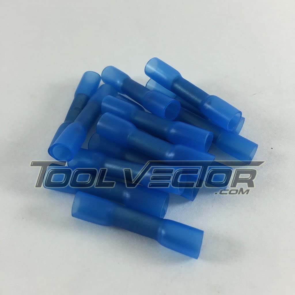 1000 Pcs Blue Heat Shrink Butt Connectors 16-14 GA - Waterproof Electrical Wire Connectors for Automotive, Marine & Home Wiring Projects