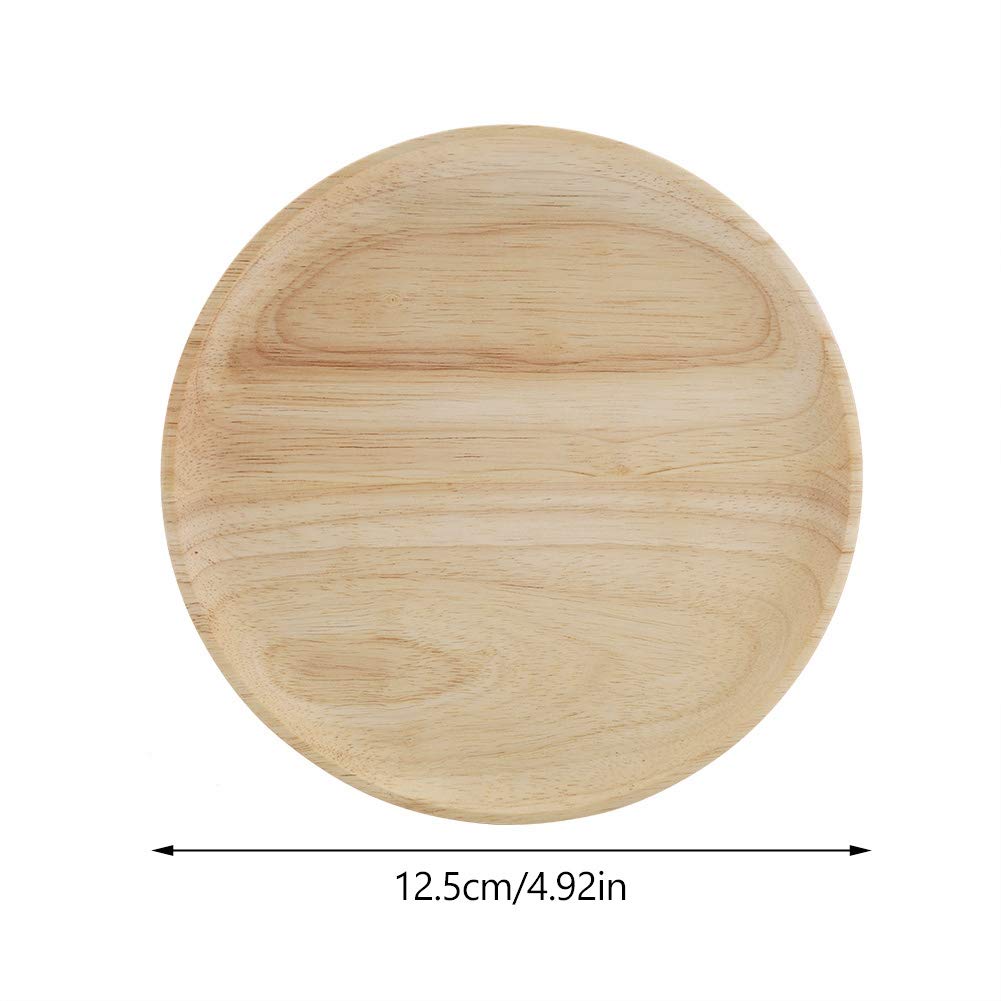 Elegant Round Wooden Tea Tray - 12.5x12.5cm Serving Plate for Sushi, Snacks & Fruits - Perfect for Home, Ottoman & Japanese Tea Ceremony