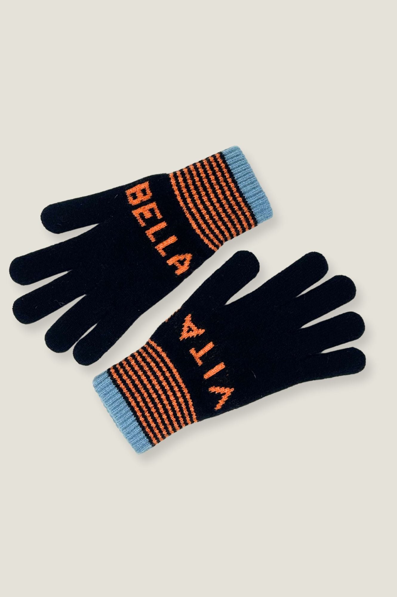 Vita Bella Winter Gloves for Women - Navy & Orange Color - Warm Touchscreen Gloves for Outdoor Activities, Running, Hiking, and Driving