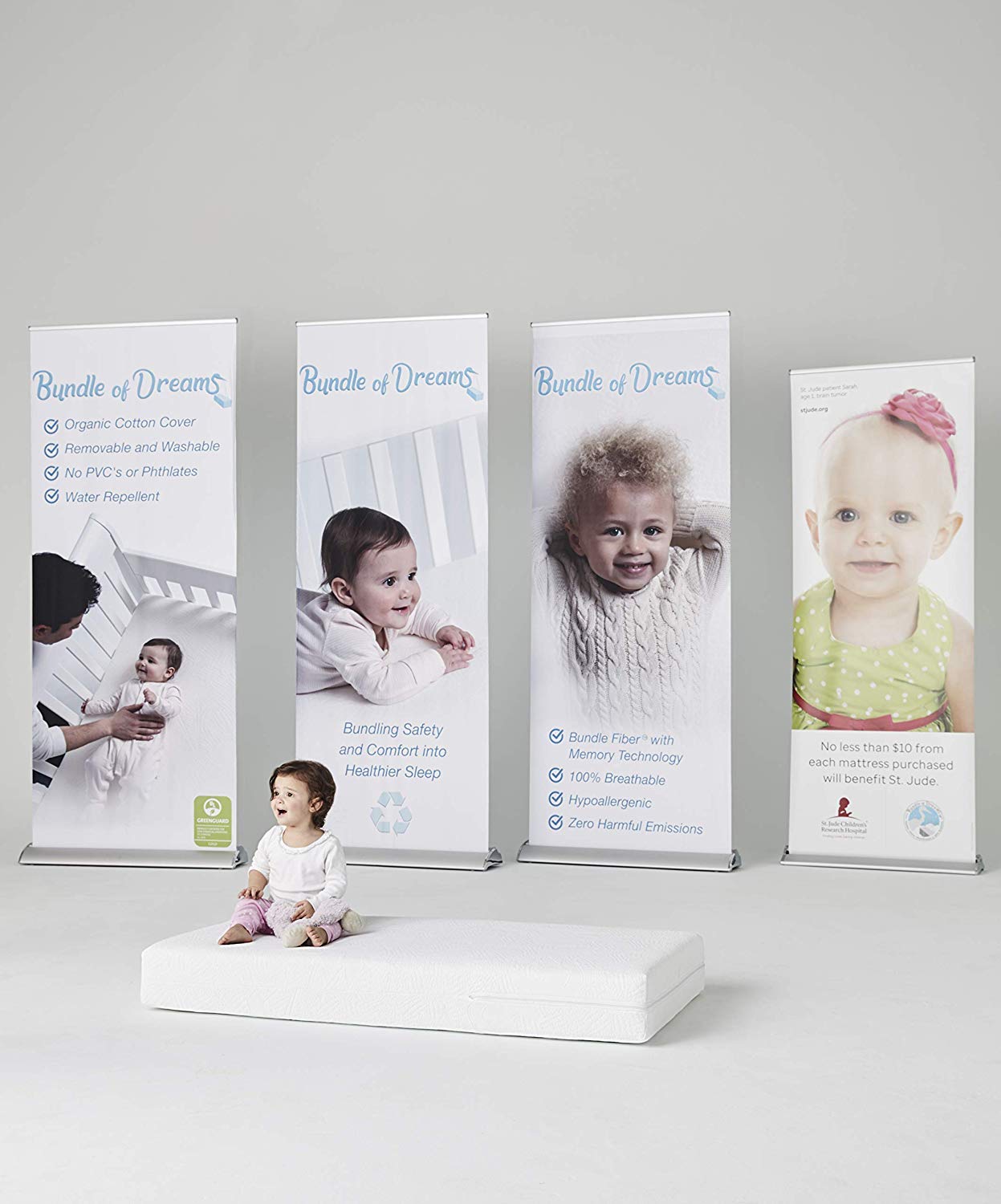 Bundle of Dreams Classic 2-Stage Crib & Toddler Bed Mattress - 100% Organic Cotton, Breathable, Hypoallergenic with Edge Support | Eco-Friendly Baby Bedding for Nursery & Daycare Use