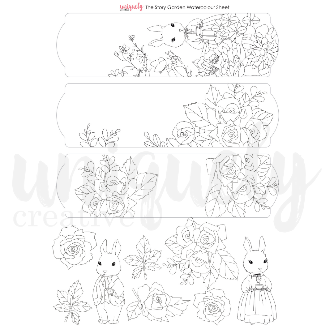 The Story Garden Cut-A-Part Watercolor Sheets - Perfect for Scrapbooking, Card Making & DIY Art Projects