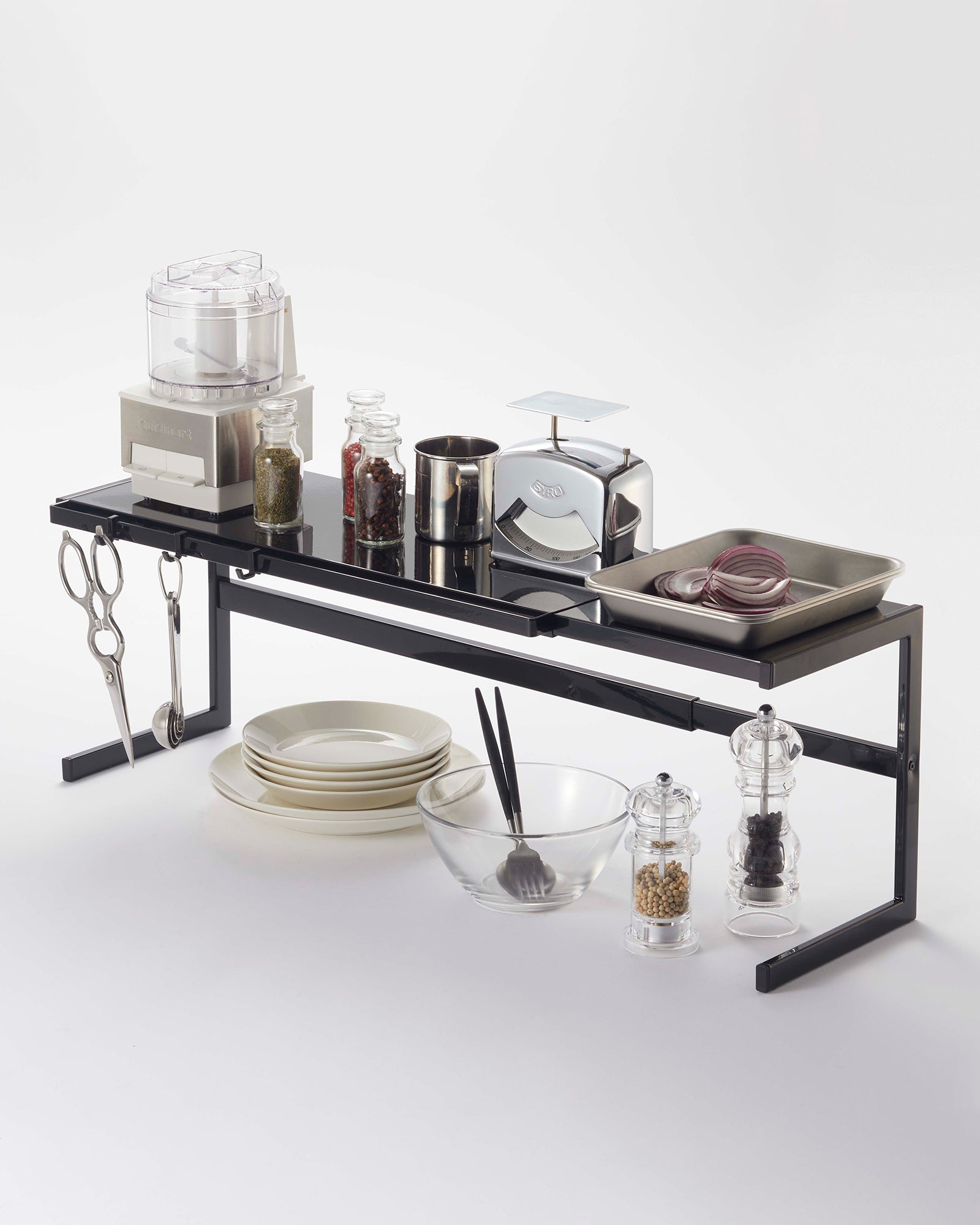 Expandable Countertop Shelf - Heavy Duty Steel Organizer for Kitchen, Bathroom & Office Storage - Space Saving Solution for Spices, Books & Decor