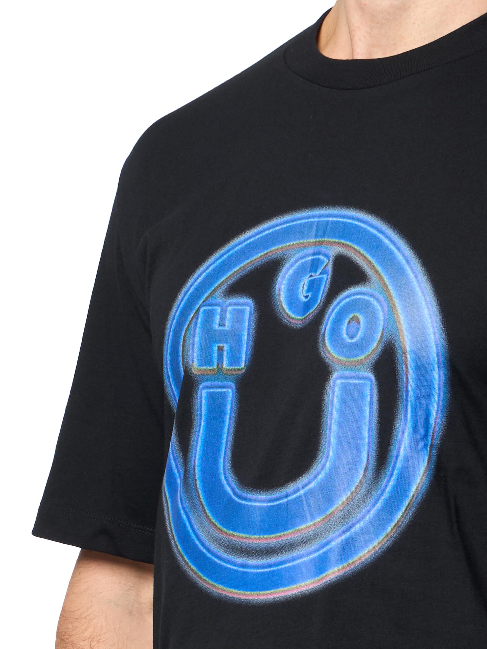 HUGO Men's Big Smile Graphic Cotton Jersey T-Shirt - Soft Casual Short Sleeve Tee for Everyday Wear & Street Style Outfits