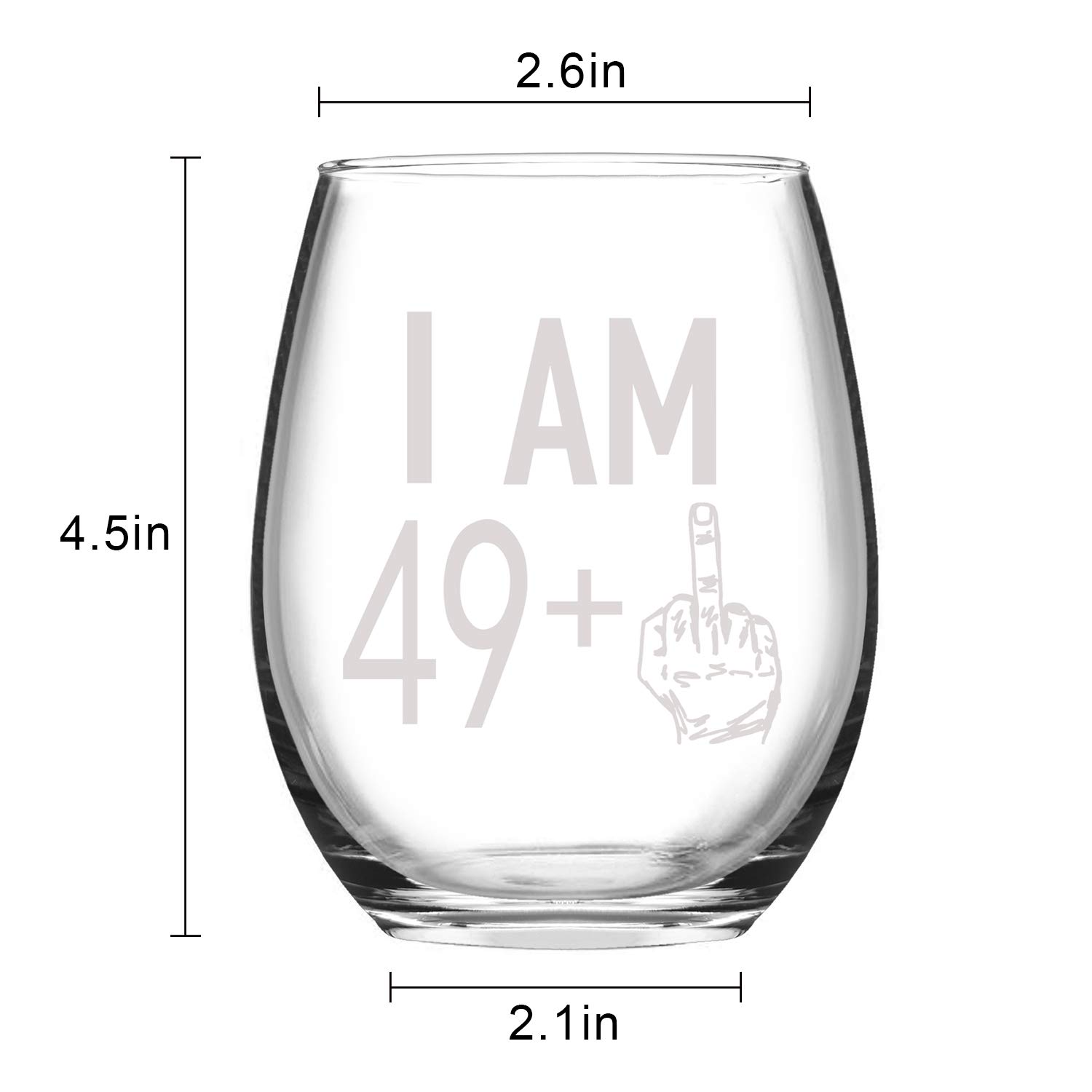 Livole 50th Birthday Gifts for Women & Men - 15oz Unbreakable Stemless Wine Glass with 49+ Fun Patterns, Unique Funny Wine Tumbler for Her, Best Friend Turning 50, Perfect for Birthday Parties & Decorations - Great for Celebrations, Anniversaries & Special Occasions